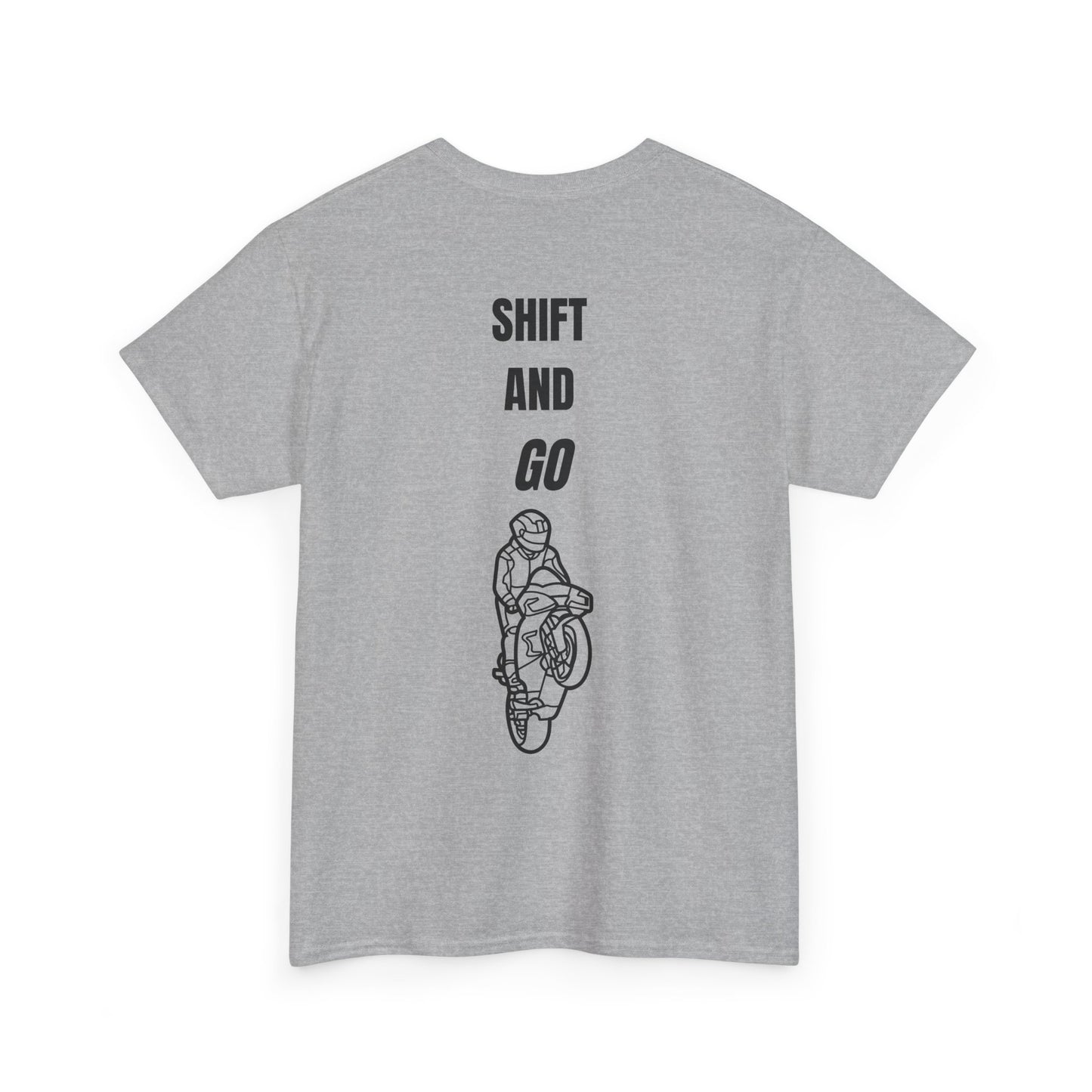 Motorcycle Adventure Tee - Shift and Go, Unisex Heavy Cotton T-Shirt, Biker Gift, Casual Wear, Motorbike Lover Apparel, Ride in Style