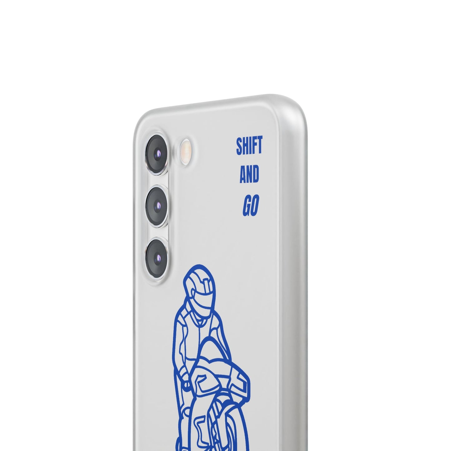 Motorcycle Flexi Cases - Shift and Go Design, Biker Gift, Phone Accessory, Sporty Case, Riding Enthusiast