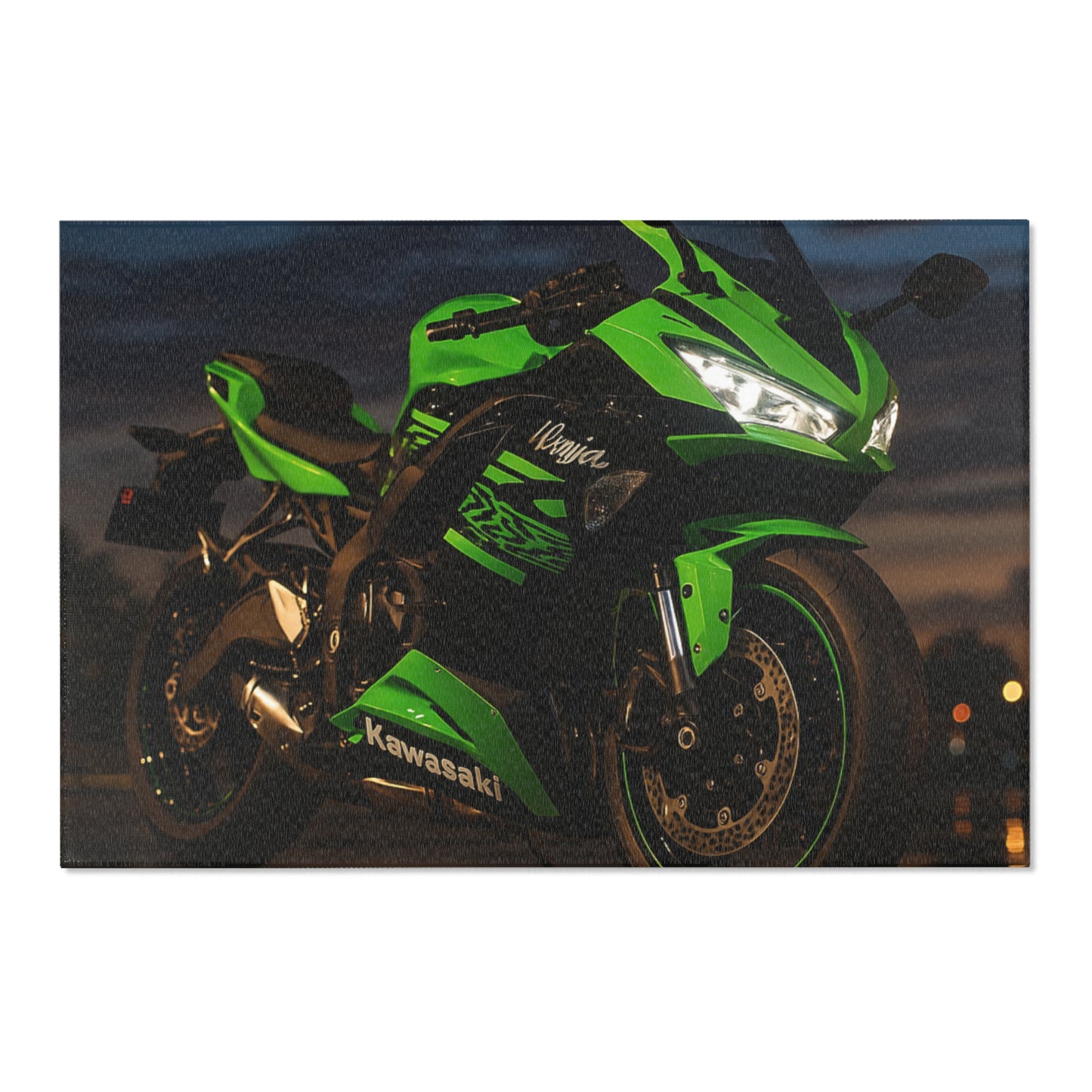 Zx6r Kawasaki Motorcycle Area Rug – Born of the Dark Design for Bikers