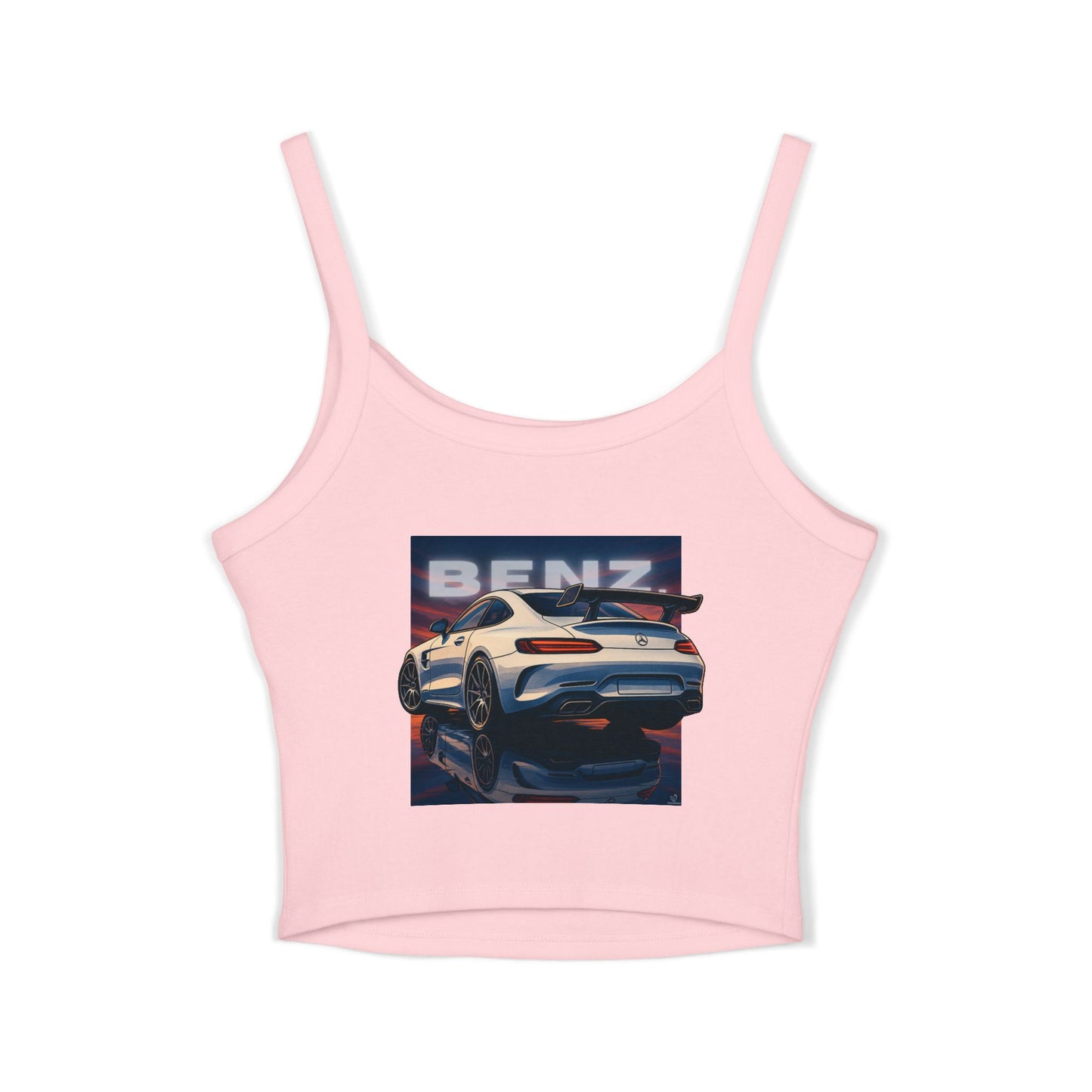 Benz Graphic Women's Spaghetti Strap Tank Top - Stylish Automotive Apparel