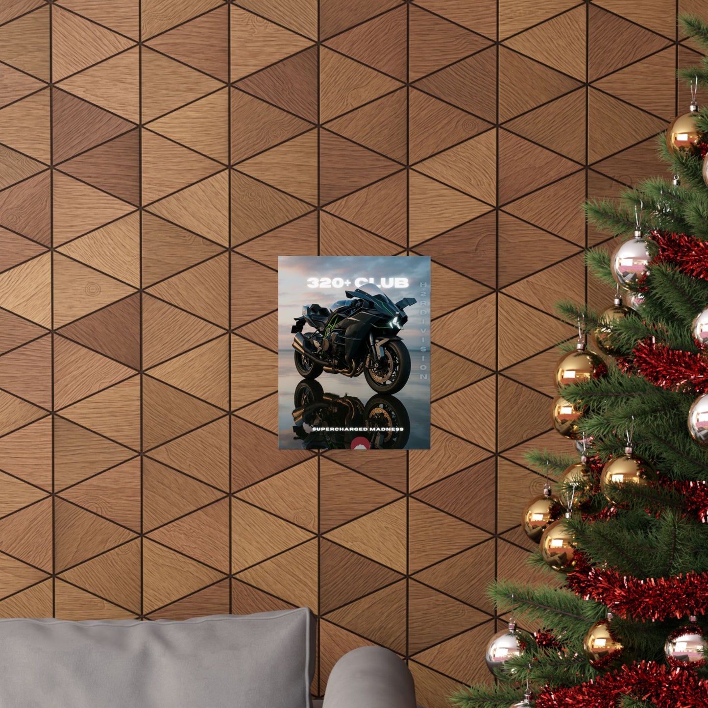 Affiche murale verticale mate H2R WallArt pour moto – 320+ Club Supercharged Madness