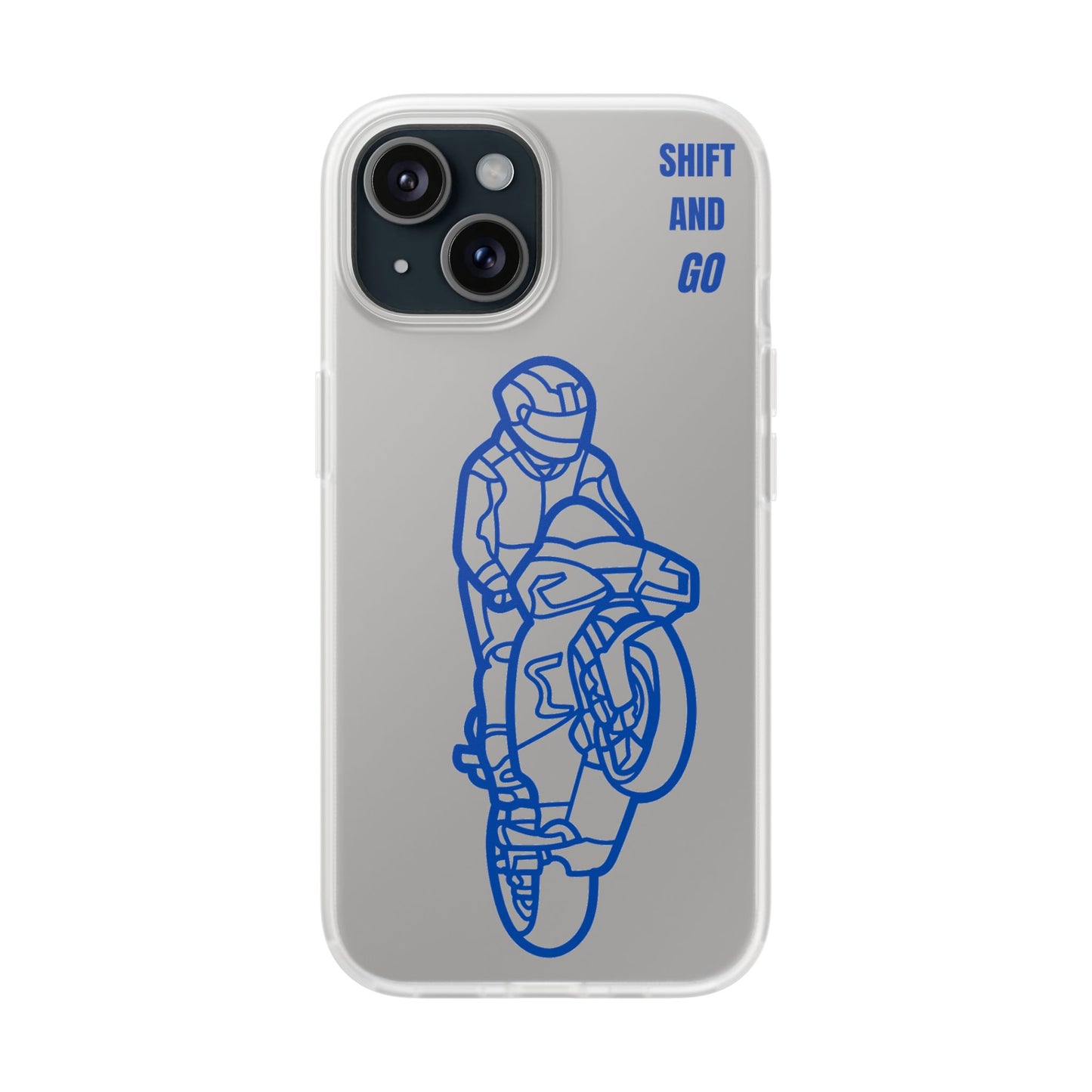 Motorcycle Flexi Cases - Shift and Go Design, Biker Gift, Phone Accessory, Sporty Case, Riding Enthusiast