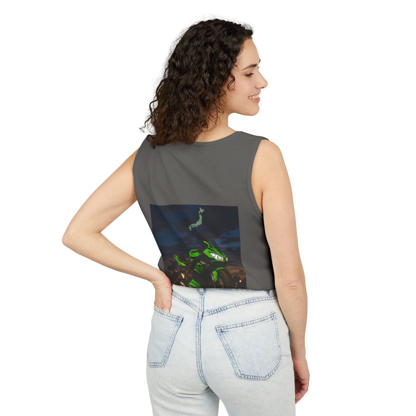 Zx6r Backprint Nice Custom Motorcycle Graphic Tank Top - Unisex Garment-Dyed