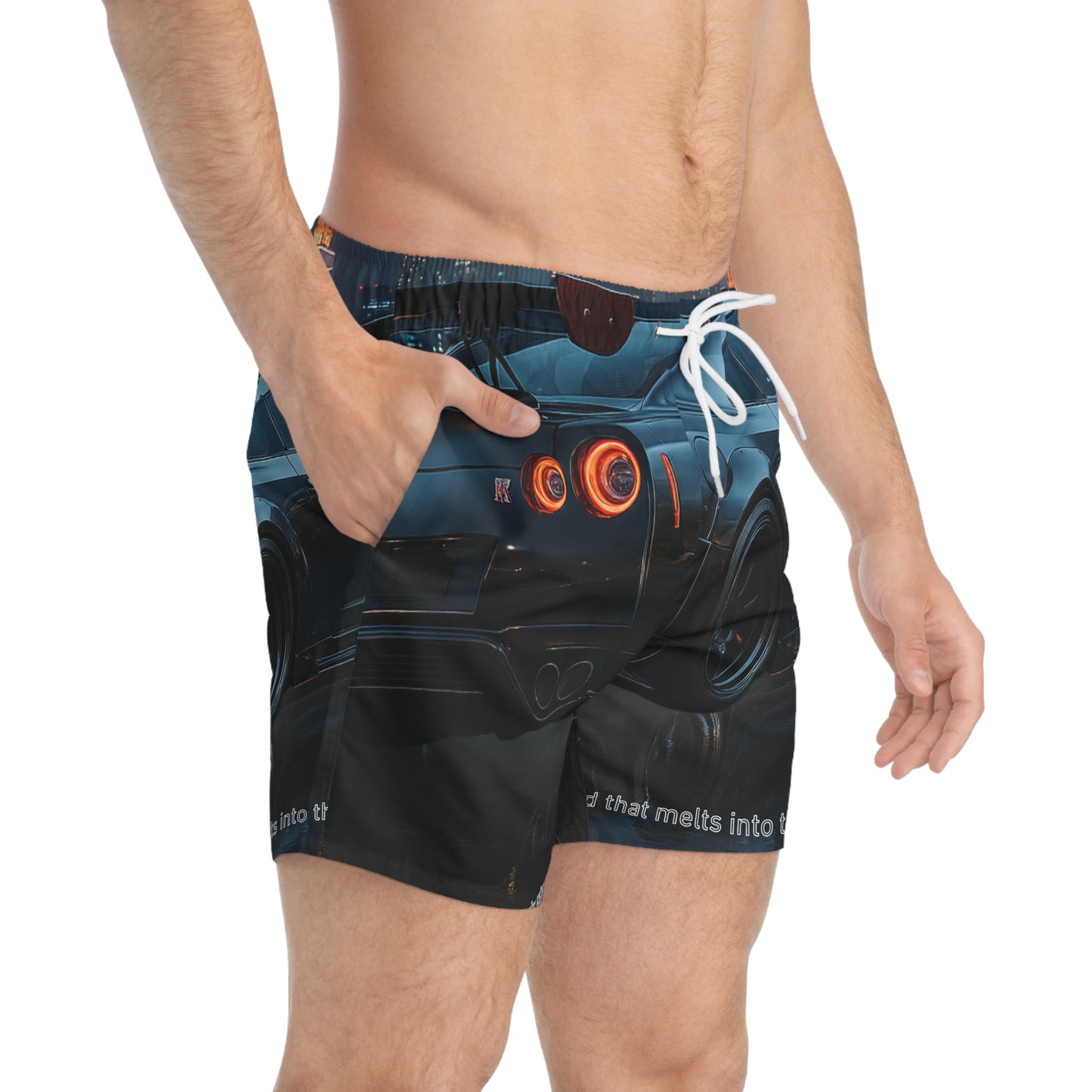 GTR Men's Racing Car Swim Trunks | Summer Beach Shorts with Speed Design
