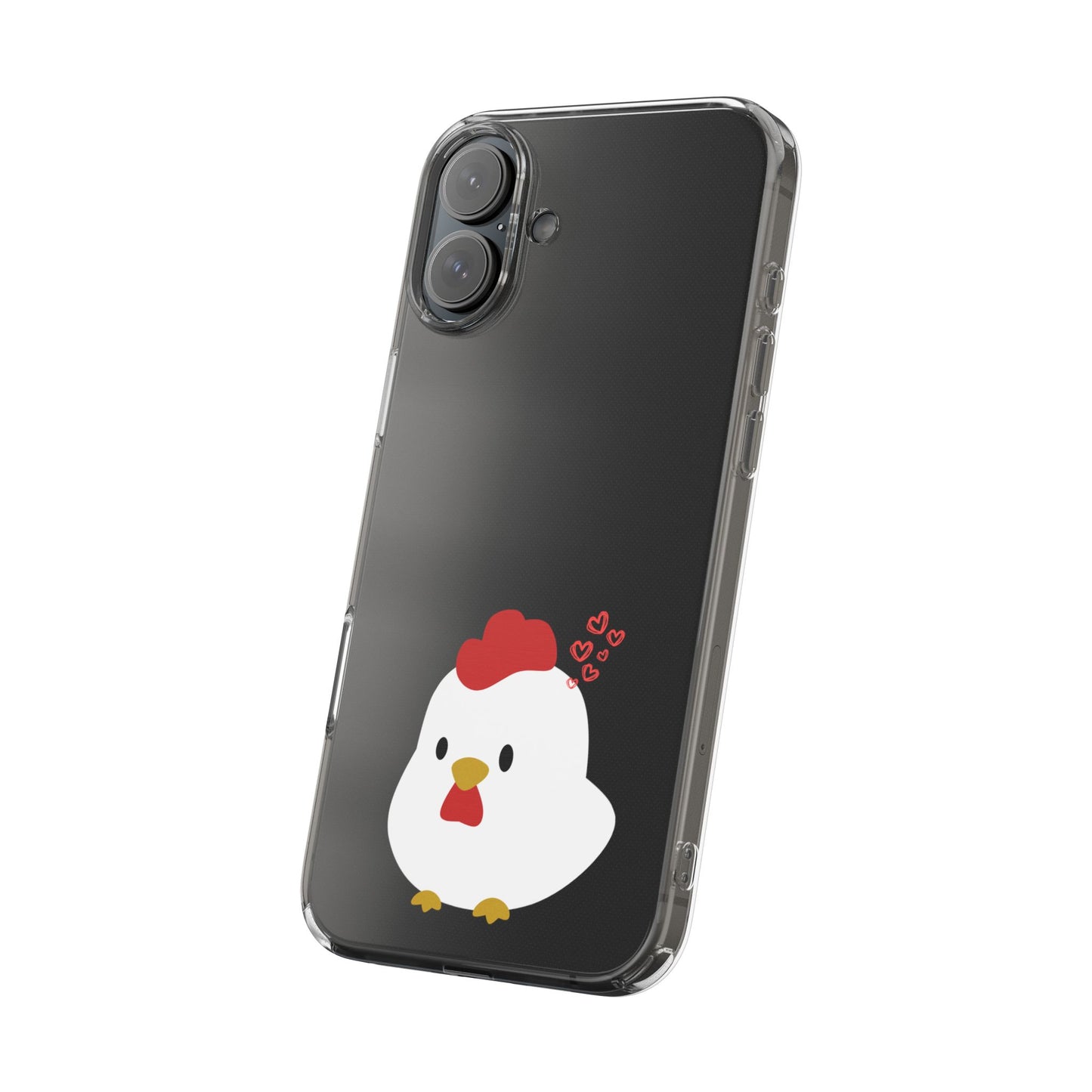 Coque transparente en forme de poulet, adorable coque pour amoureux des animaux, cadeau pour enfants, décoration de ferme, cadeau d'anniversaire