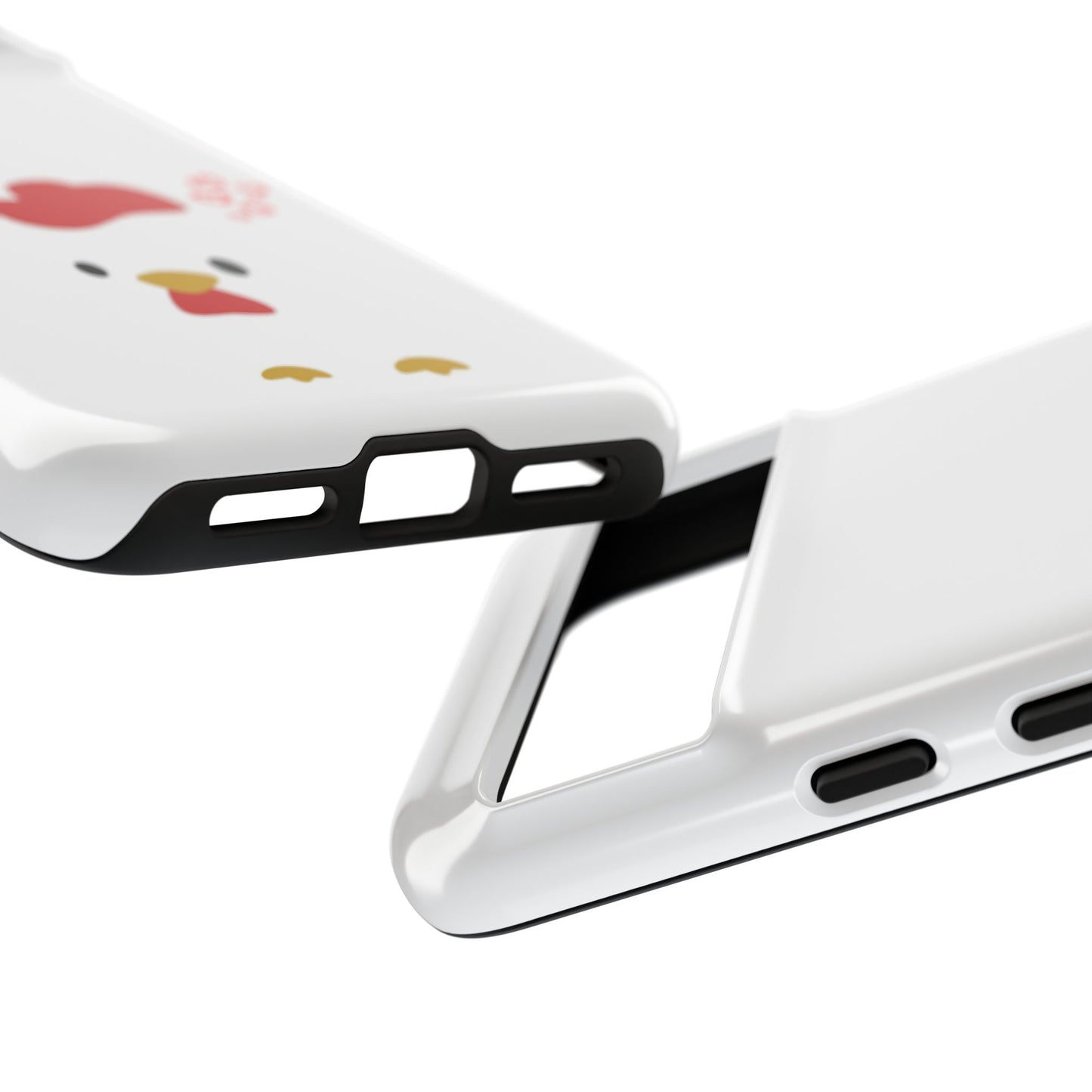 Coque de téléphone mignonne en forme de poulet, coques résistantes pour les amoureux des animaux, cadeau de Saint-Valentin, décoration de ferme, accessoires mobiles uniques, motif cœur