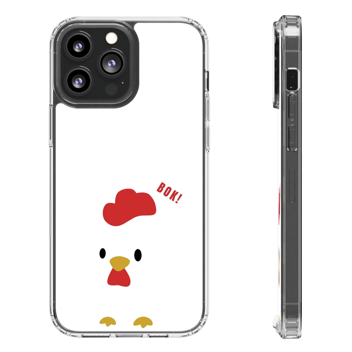 Chicken Design Clear Phone Case, Cute Animal Phone Cover, Fun Gift for Kids, Pet Lovers, Birthday Present, Travel Accessory