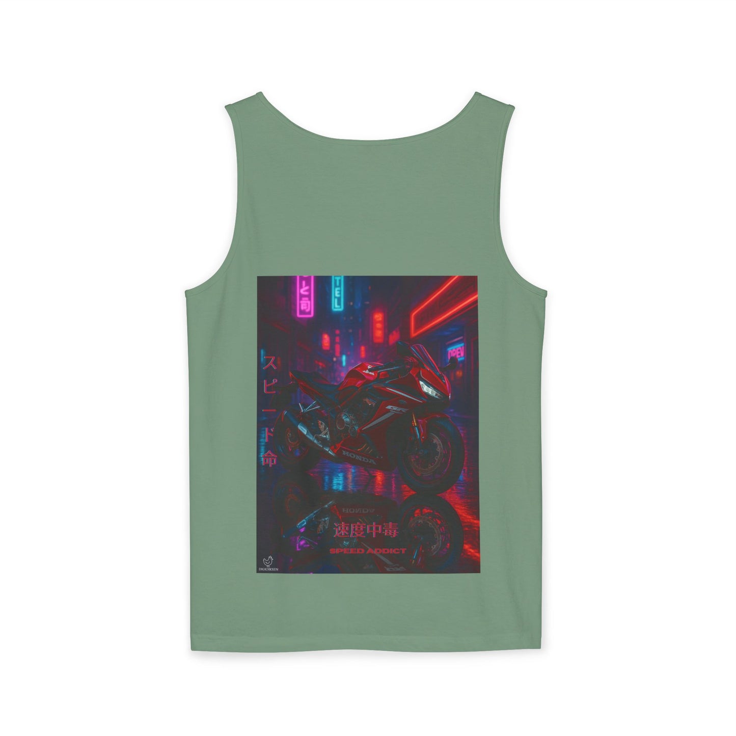 650r Backprint Cool Motorcycle Graphic Tank Top - Unisex Garment-Dyed