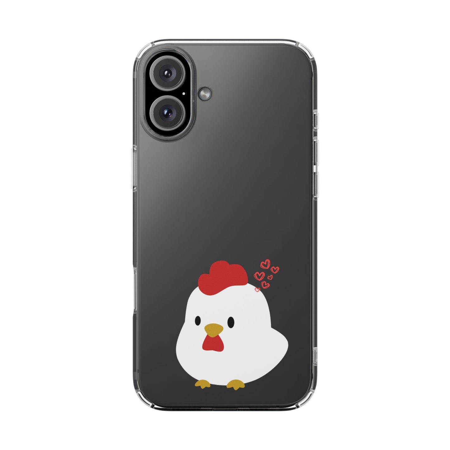 Coque transparente en forme de poulet, adorable coque pour amoureux des animaux, cadeau pour enfants, décoration de ferme, cadeau d'anniversaire