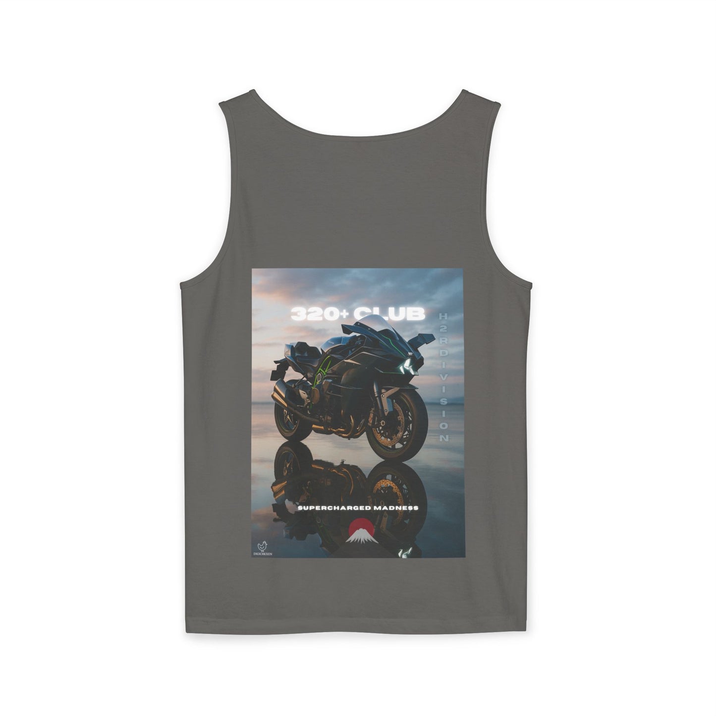 H2R Cool Backprint, Unisex Garment-Dyed Tank Top - 320+ Club Motorcycle Design
