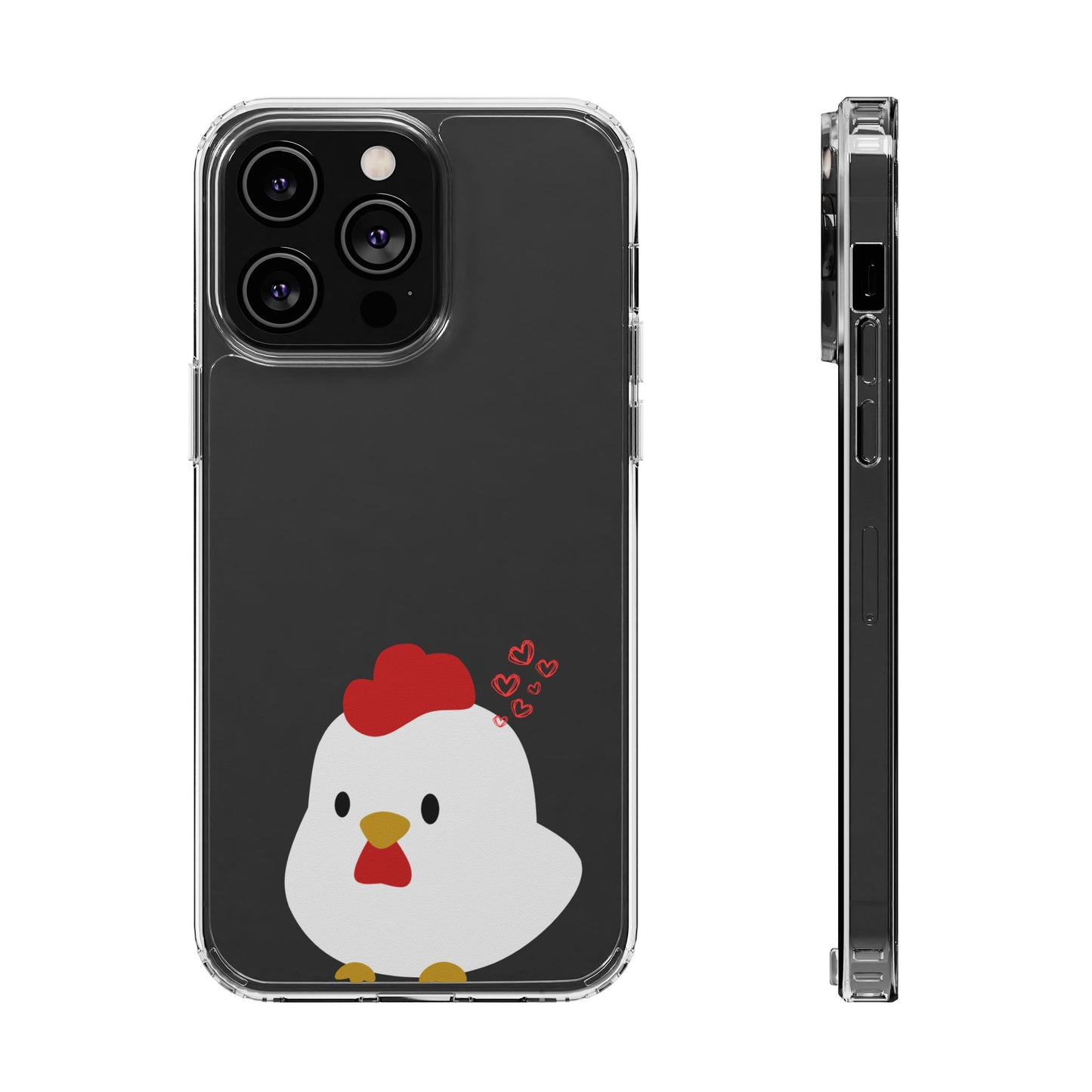 Coque transparente en forme de poulet, adorable coque pour amoureux des animaux, cadeau pour enfants, décoration de ferme, cadeau d'anniversaire