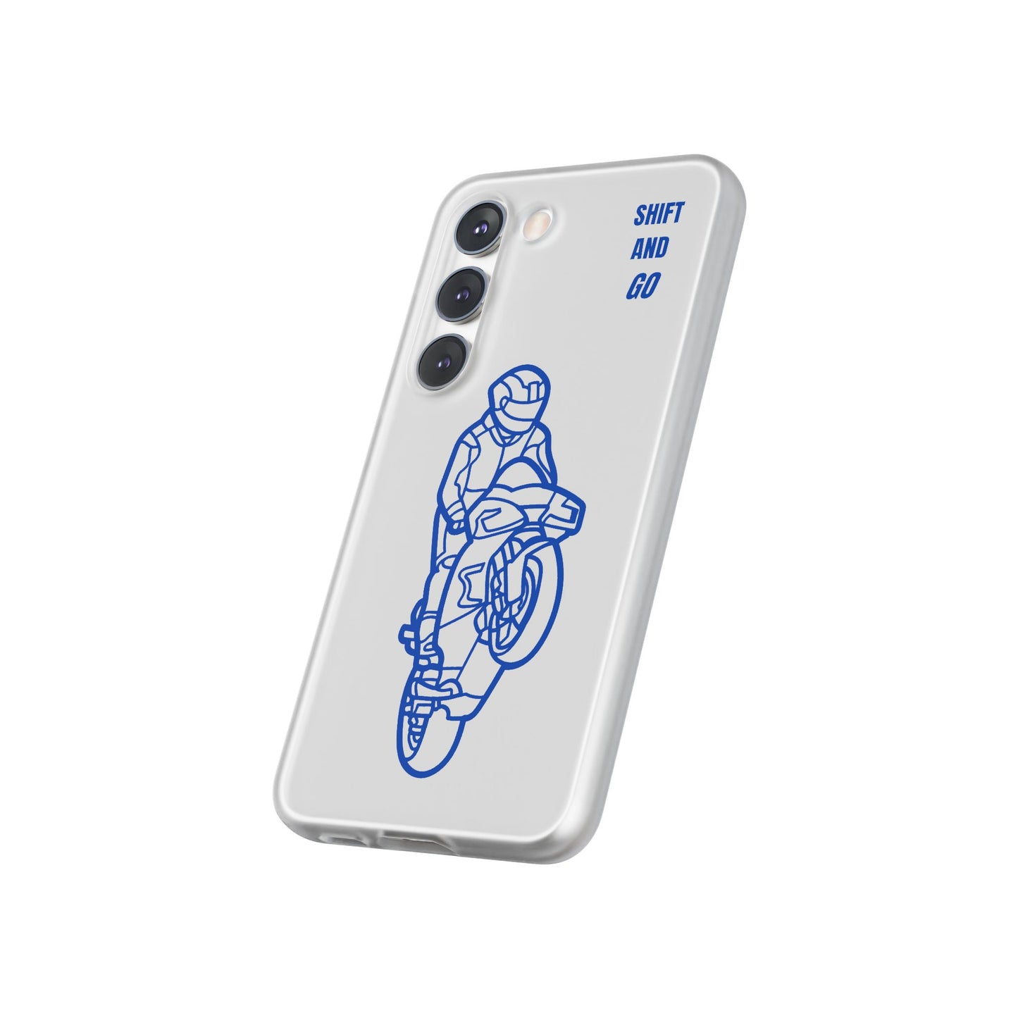 Motorcycle Flexi Cases - Shift and Go Design, Biker Gift, Phone Accessory, Sporty Case, Riding Enthusiast