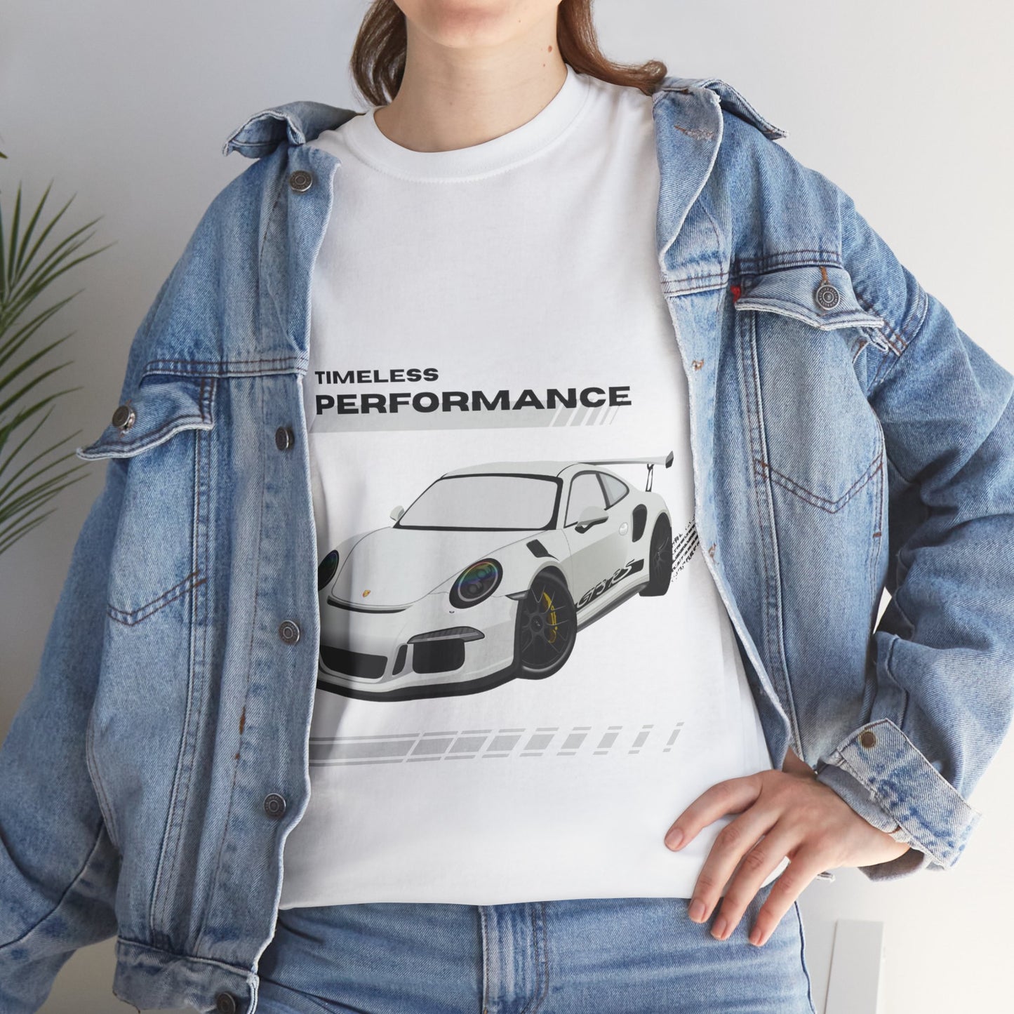 Performance intemporelle, Porsche, T-shirt unisexe en coton épais, T-shirt pour passionné d'automobile, Cadeau automobile, Vêtements de sport automobile, Tenue décontractée, T-shirt unisexe