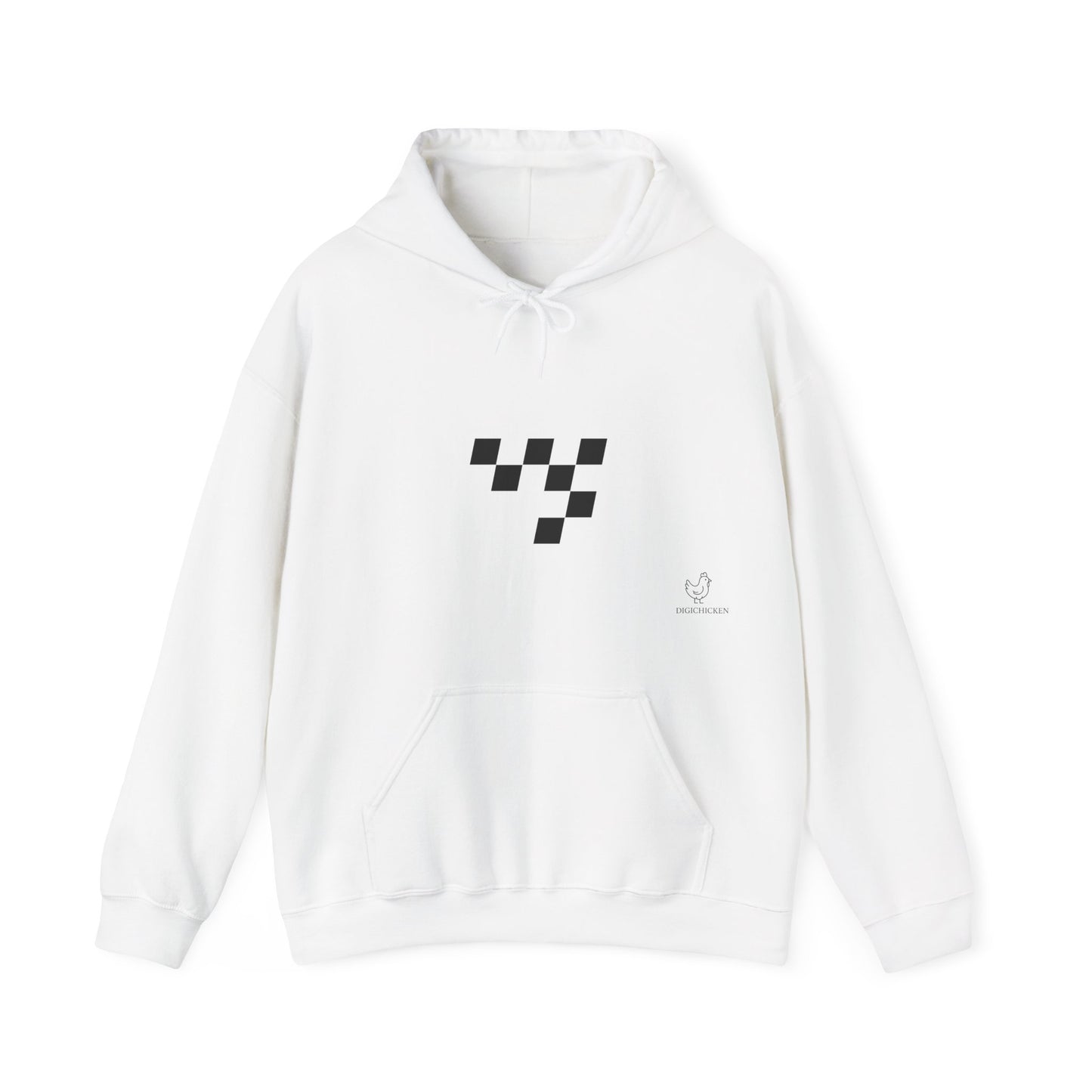Night Race Vibes with Checkered Design - Unisex Heavy Blend™ Hooded Sweatshirt -