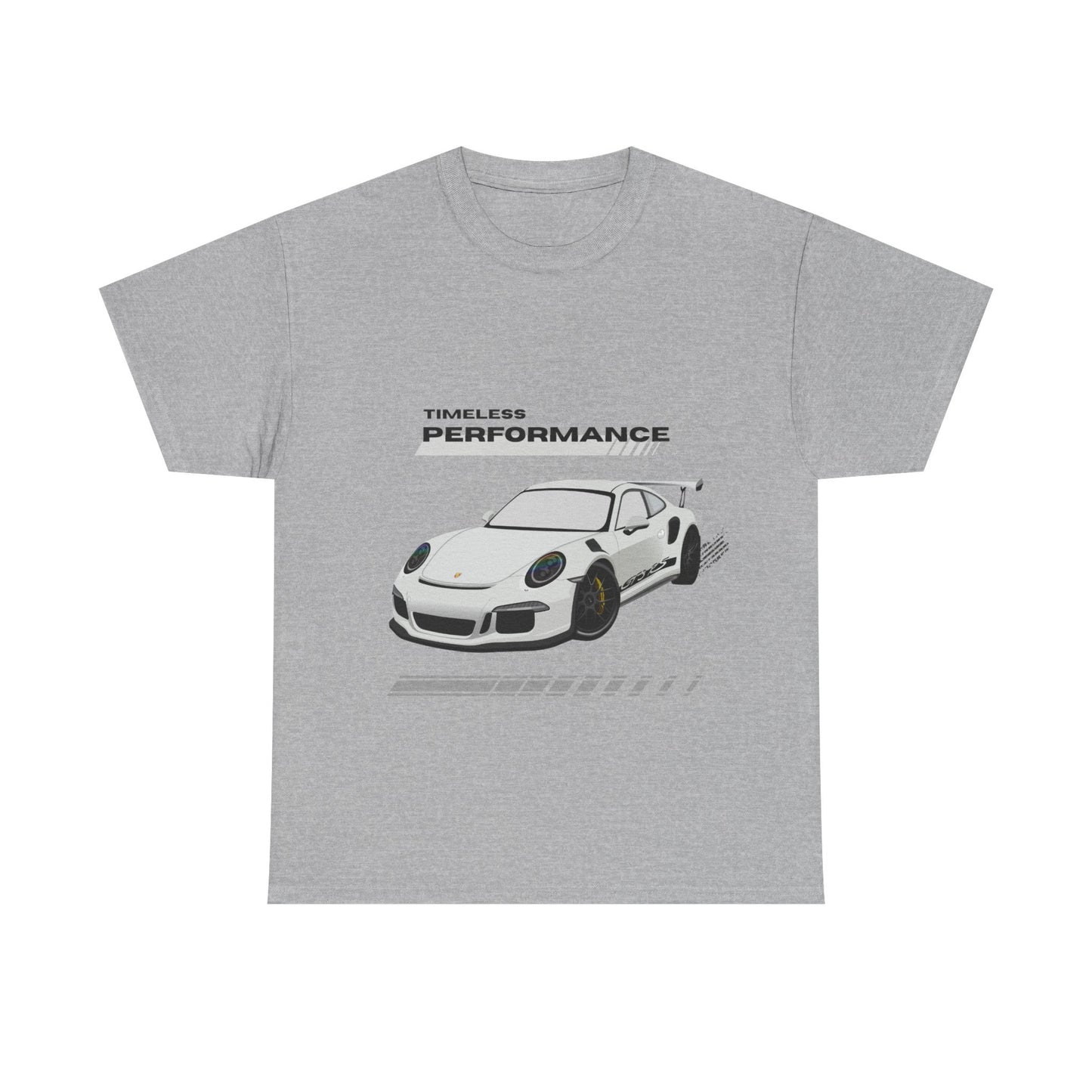 Performance intemporelle, Porsche, T-shirt unisexe en coton épais, T-shirt pour passionné d'automobile, Cadeau automobile, Vêtements de sport automobile, Tenue décontractée, T-shirt unisexe