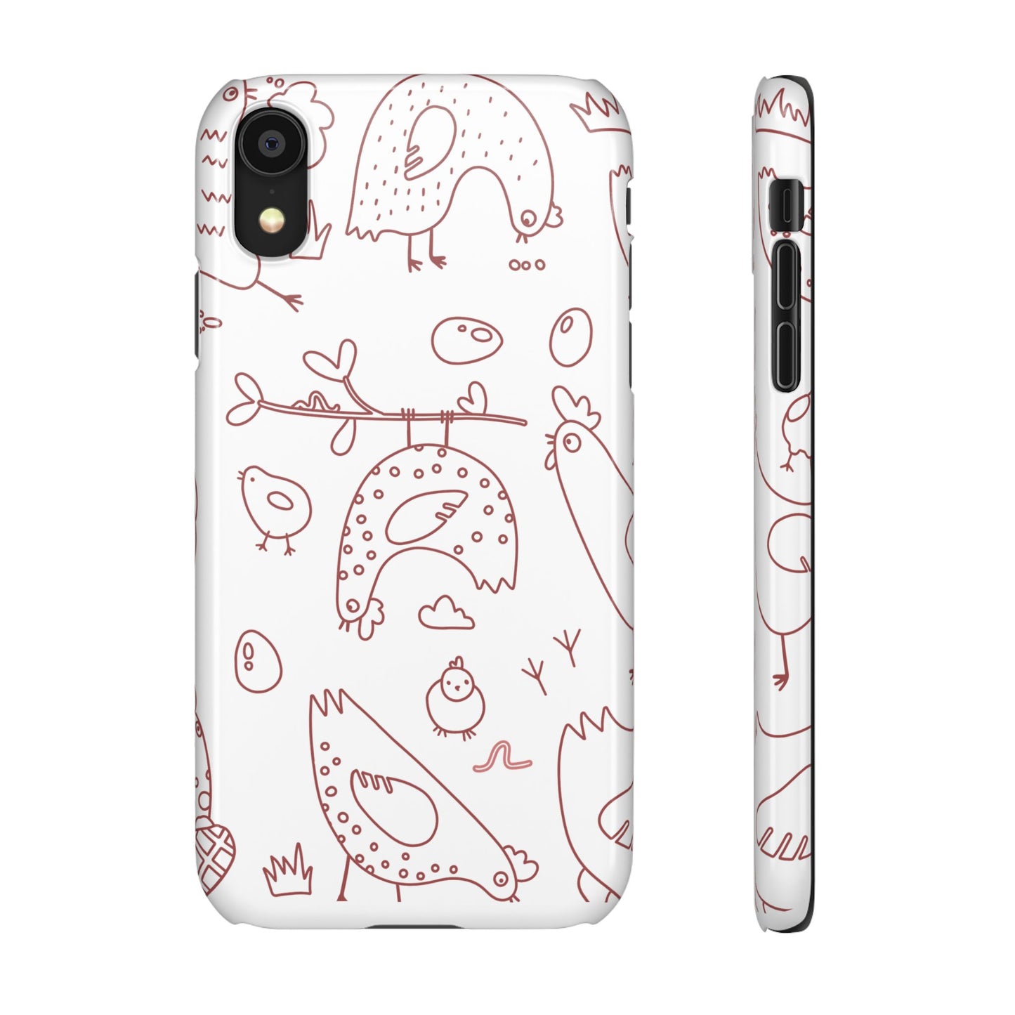 Coques de téléphone fantaisie style ferme, coque de téléphone animal mignon, motif poulet, cadeau amusant pour les amoureux des oiseaux, coque de téléphone originale