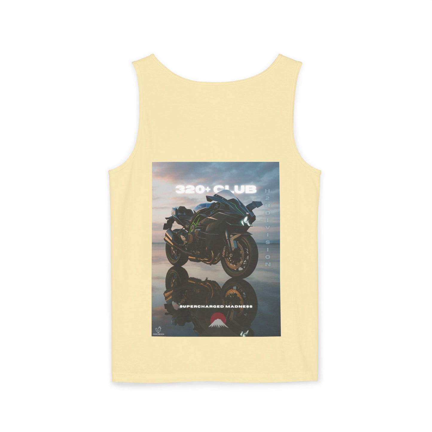H2R Cool Backprint, Unisex Garment-Dyed Tank Top - 320+ Club Motorcycle Design