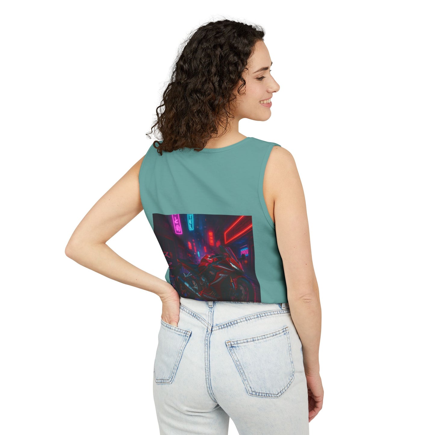650r Backprint Cool Motorcycle Graphic Tank Top - Unisex Garment-Dyed