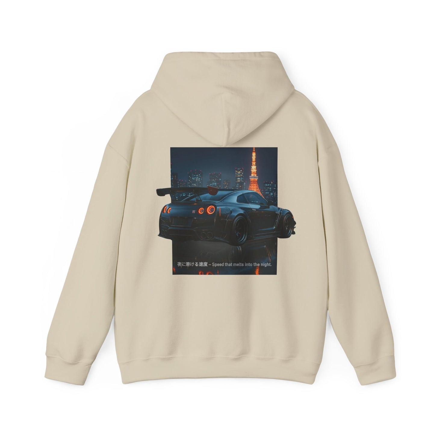 Night Race Vibes with Checkered Design - Unisex Heavy Blend™ Hooded Sweatshirt -