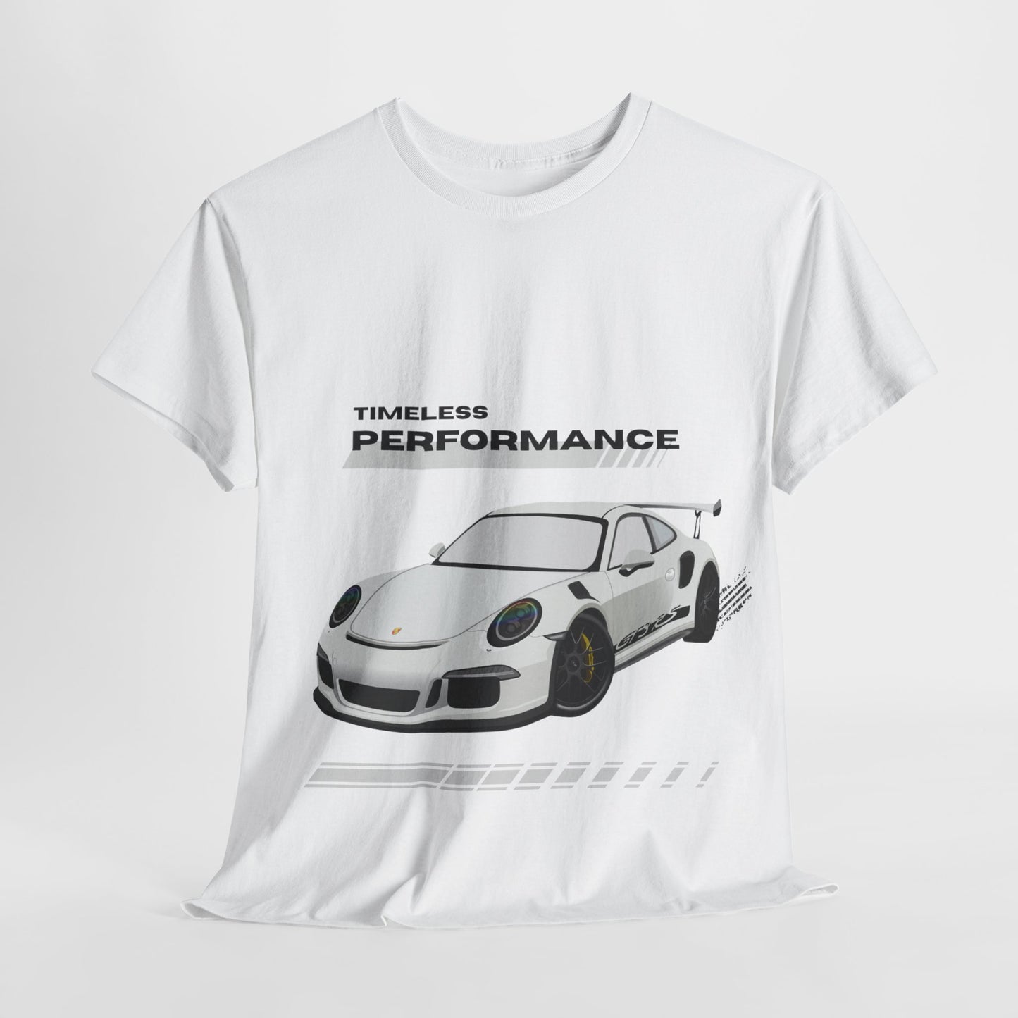 Performance intemporelle, Porsche, T-shirt unisexe en coton épais, T-shirt pour passionné d'automobile, Cadeau automobile, Vêtements de sport automobile, Tenue décontractée, T-shirt unisexe