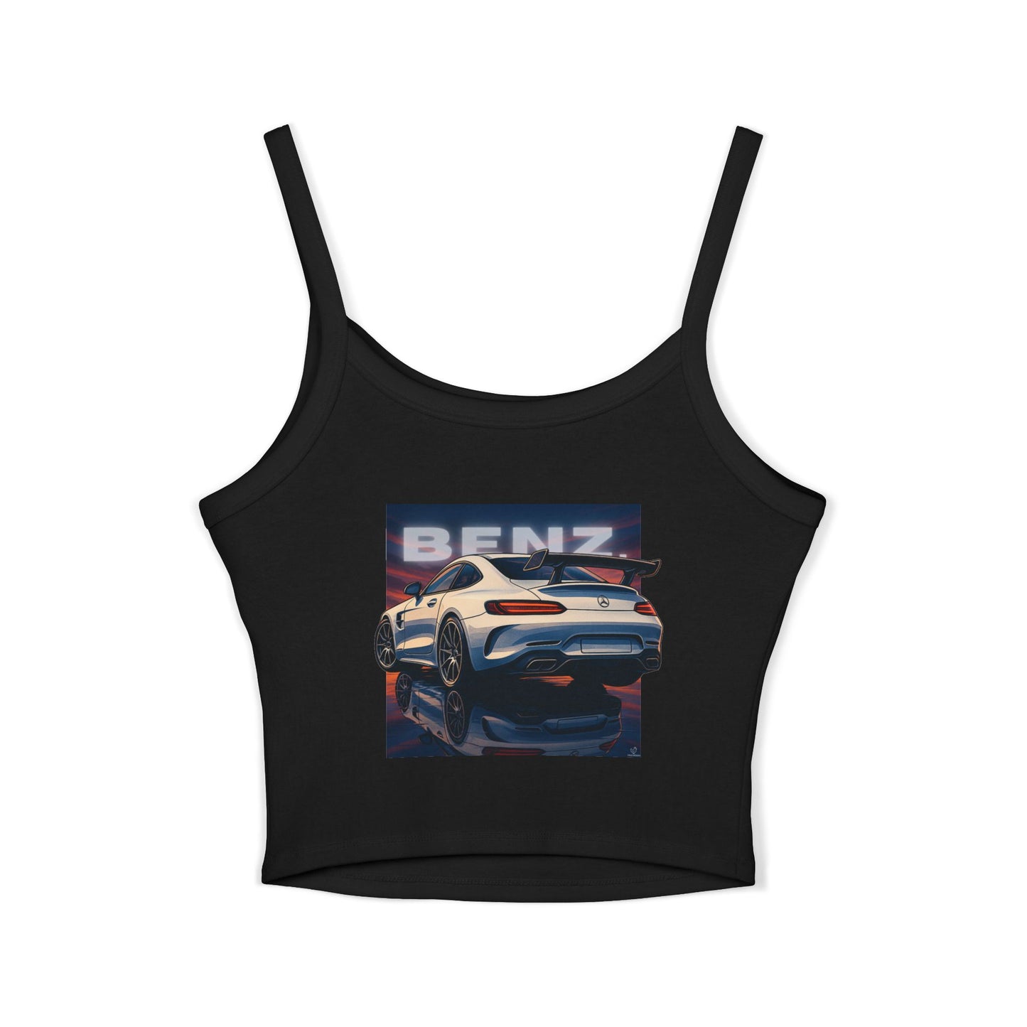 Benz Graphic Women's Spaghetti Strap Tank Top - Stylish Automotive Apparel