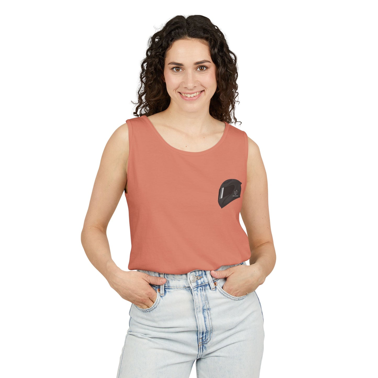 Zx6r Backprint Nice Custom Motorcycle Graphic Tank Top - Unisex Garment-Dyed