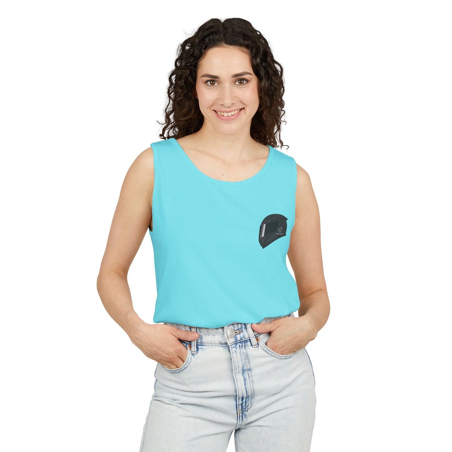 650r Backprint Cool Motorcycle Graphic Tank Top - Unisex Garment-Dyed