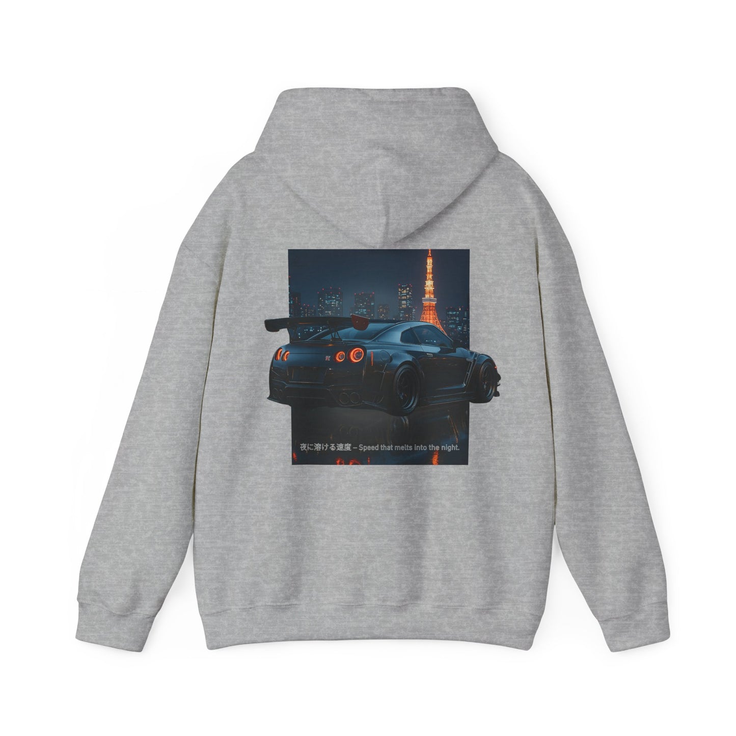 Night Race Vibes with Checkered Design - Unisex Heavy Blend™ Hooded Sweatshirt -