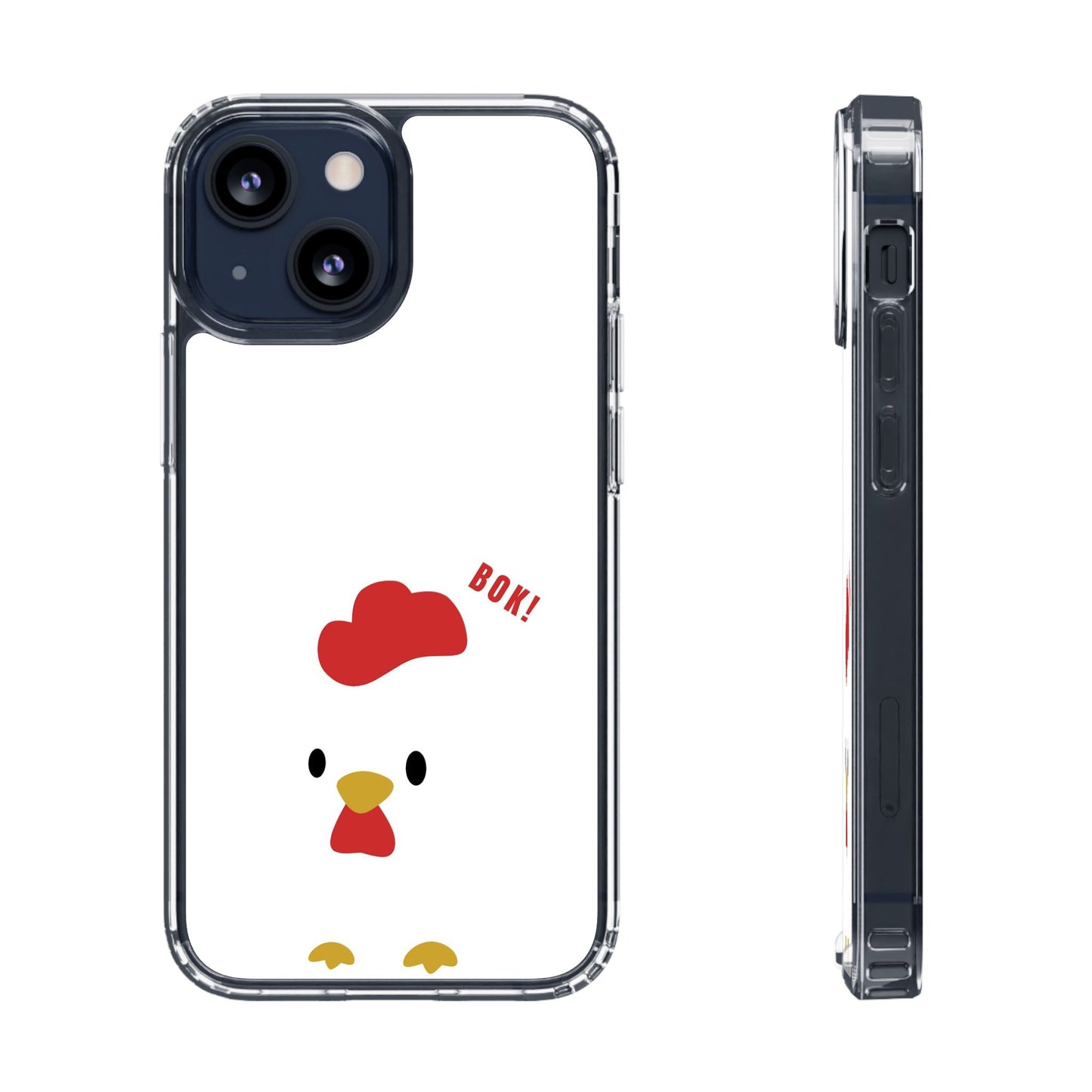 Chicken Design Clear Phone Case, Cute Animal Phone Cover, Fun Gift for Kids, Pet Lovers, Birthday Present, Travel Accessory