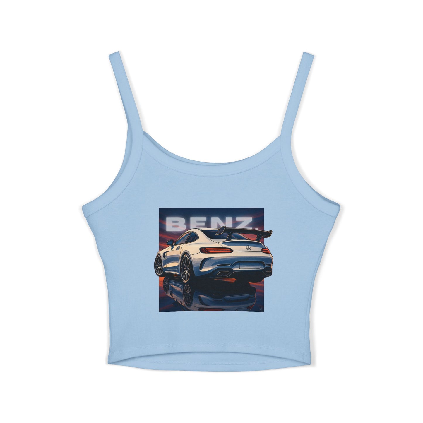 Benz Graphic Women's Spaghetti Strap Tank Top - Stylish Automotive Apparel