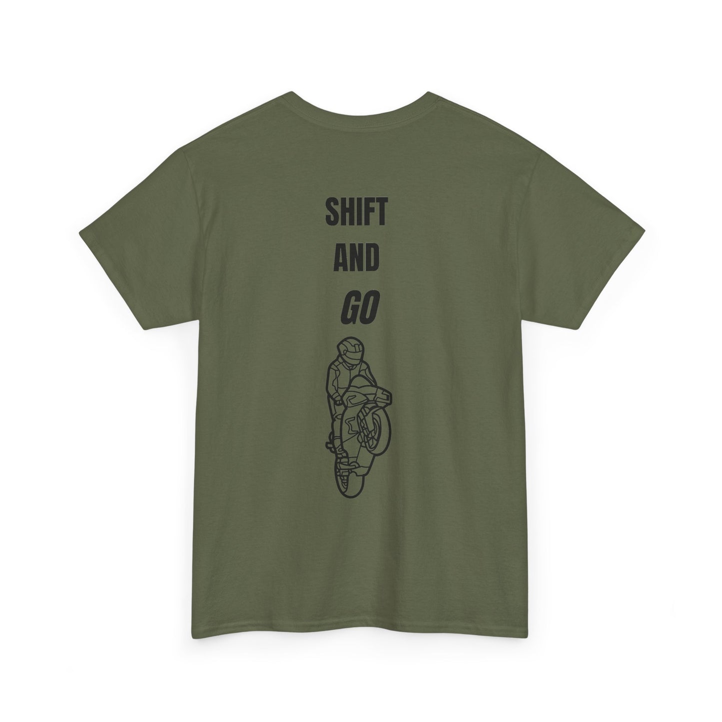 Motorcycle Adventure Tee - Shift and Go, Unisex Heavy Cotton T-Shirt, Biker Gift, Casual Wear, Motorbike Lover Apparel, Ride in Style