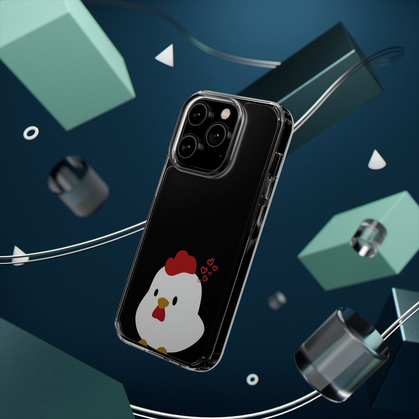 Coque transparente en forme de poulet, adorable coque pour amoureux des animaux, cadeau pour enfants, décoration de ferme, cadeau d'anniversaire