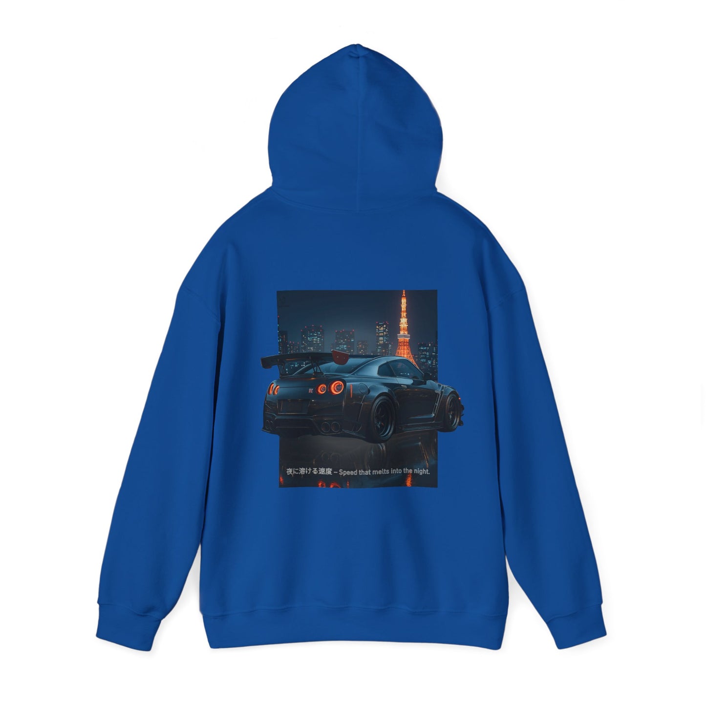 Night Race Vibes with Checkered Design - Unisex Heavy Blend™ Hooded Sweatshirt -
