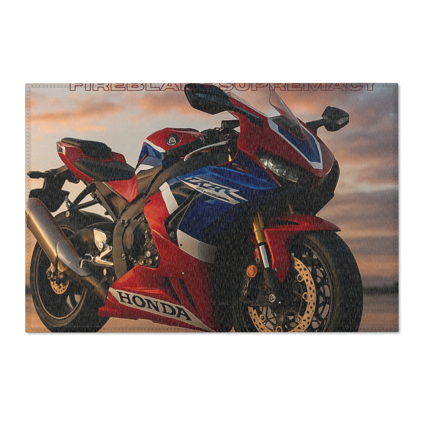 Motorcycle Area Rug - Fireblade Supremacy Design for Bike Enthusiasts