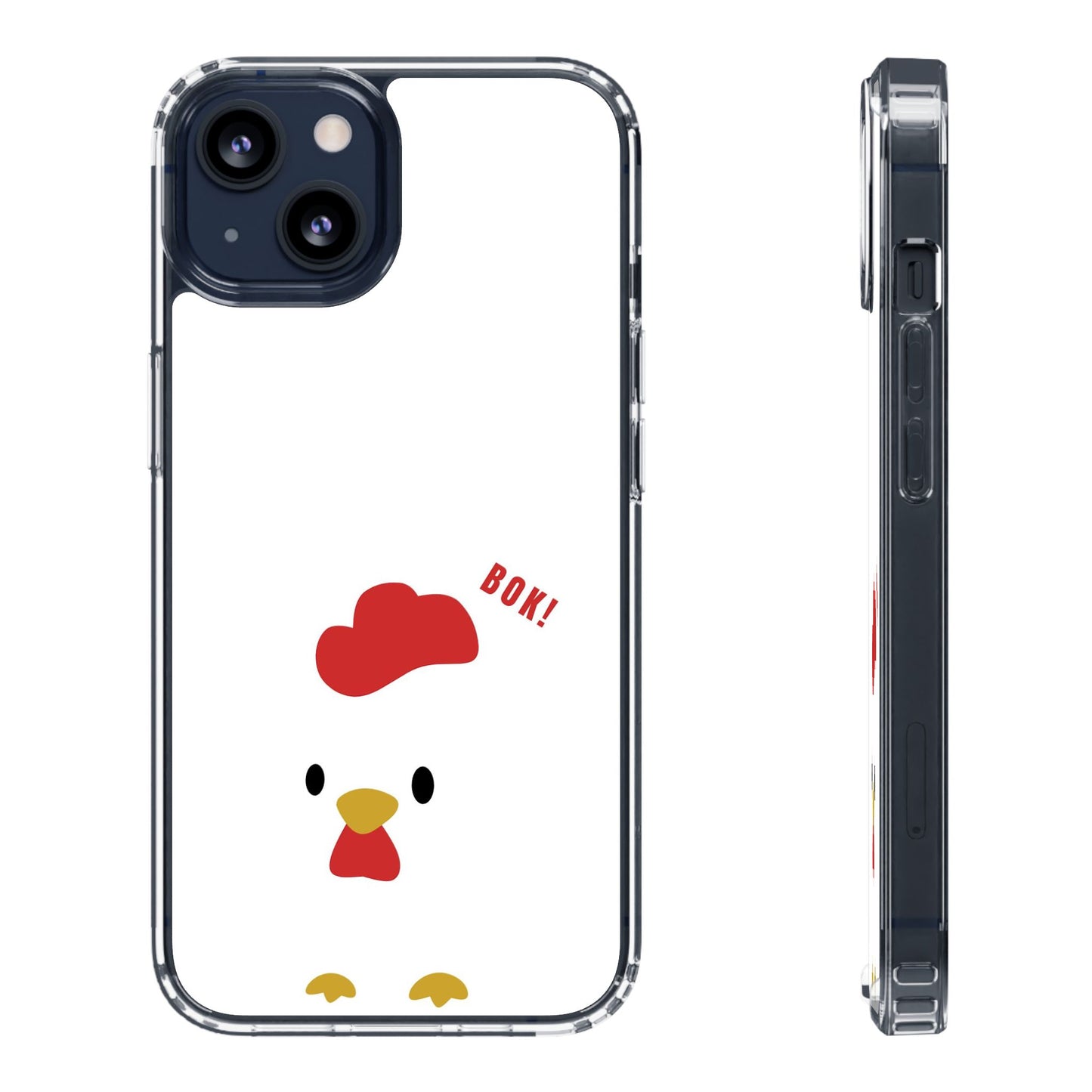 Chicken Design Clear Phone Case, Cute Animal Phone Cover, Fun Gift for Kids, Pet Lovers, Birthday Present, Travel Accessory