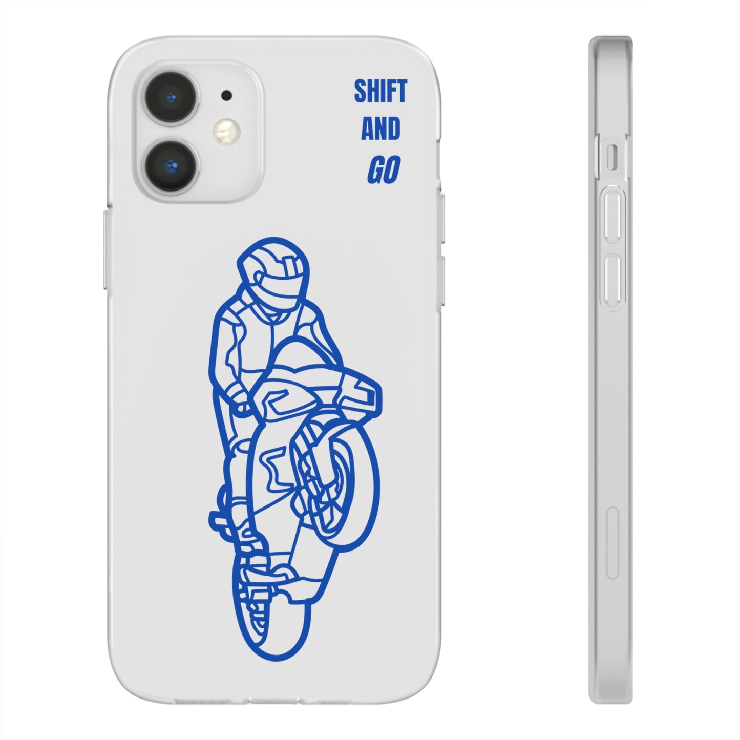 Motorcycle Flexi Cases - Shift and Go Design, Biker Gift, Phone Accessory, Sporty Case, Riding Enthusiast