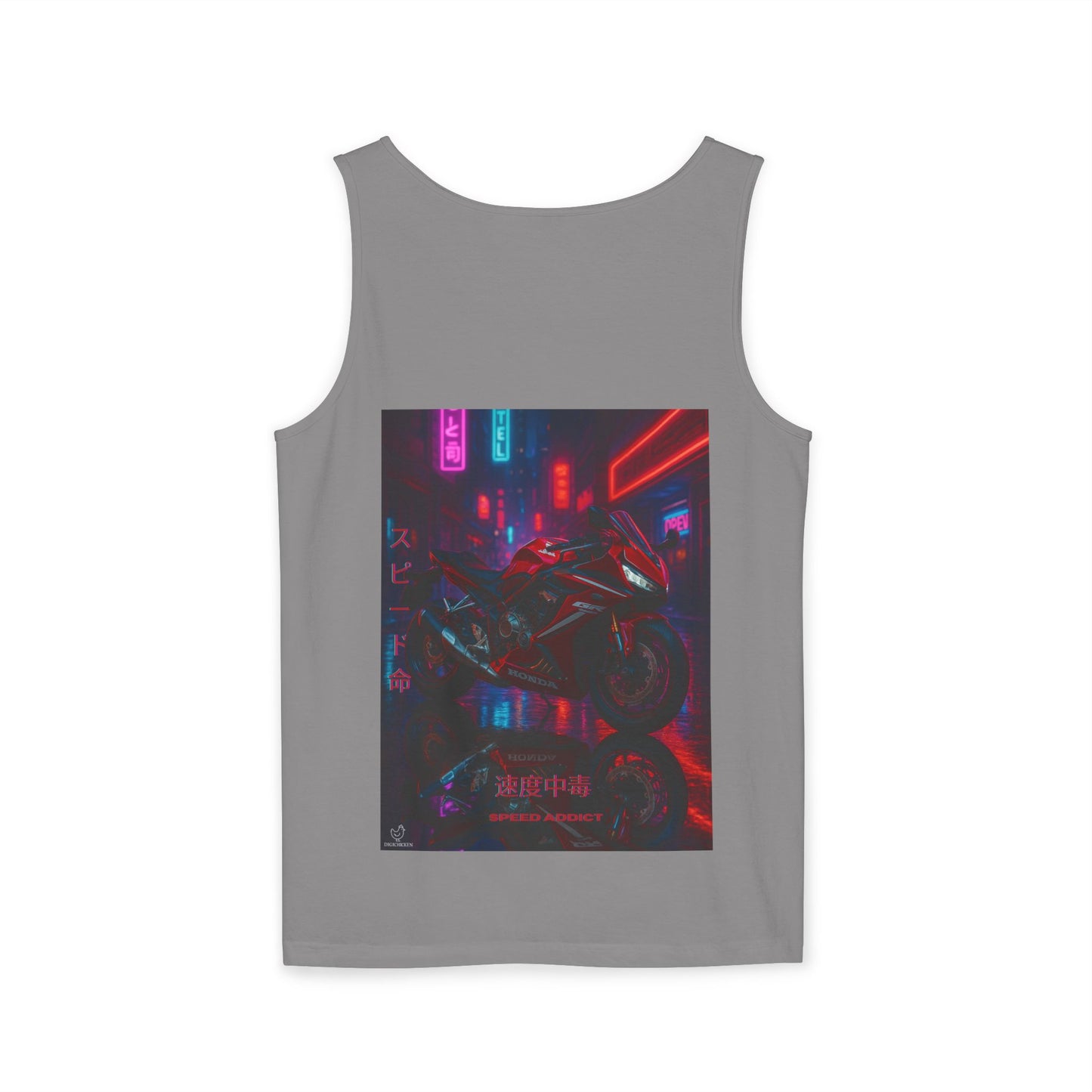 650r Backprint Cool Motorcycle Graphic Tank Top - Unisex Garment-Dyed