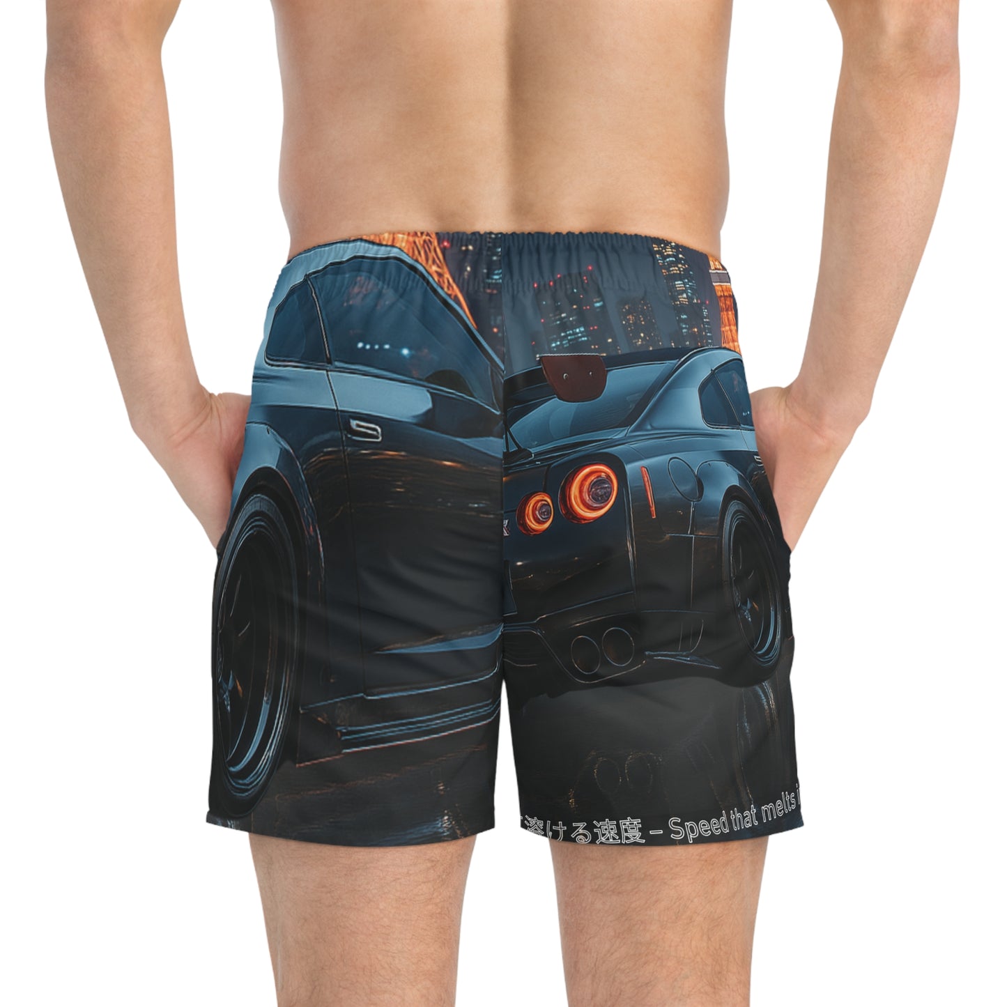 GTR Men's Racing Car Swim Trunks | Summer Beach Shorts with Speed Design