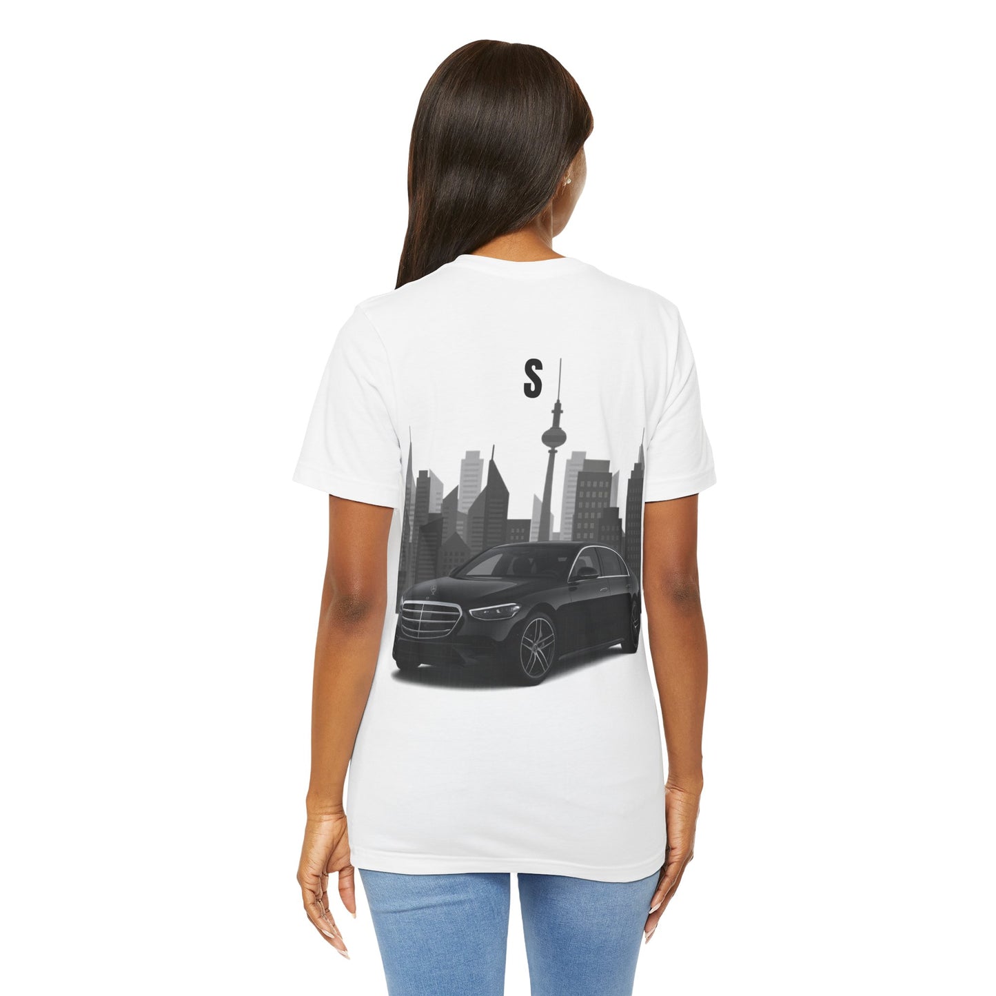 Urban Vibes Car Graphic Tee, Unisex Jersey Short Sleeve Tee, Cityscape T-Shirt, Cool Car Shirt, Gift for Car Lovers, Trendy Everyday Wear