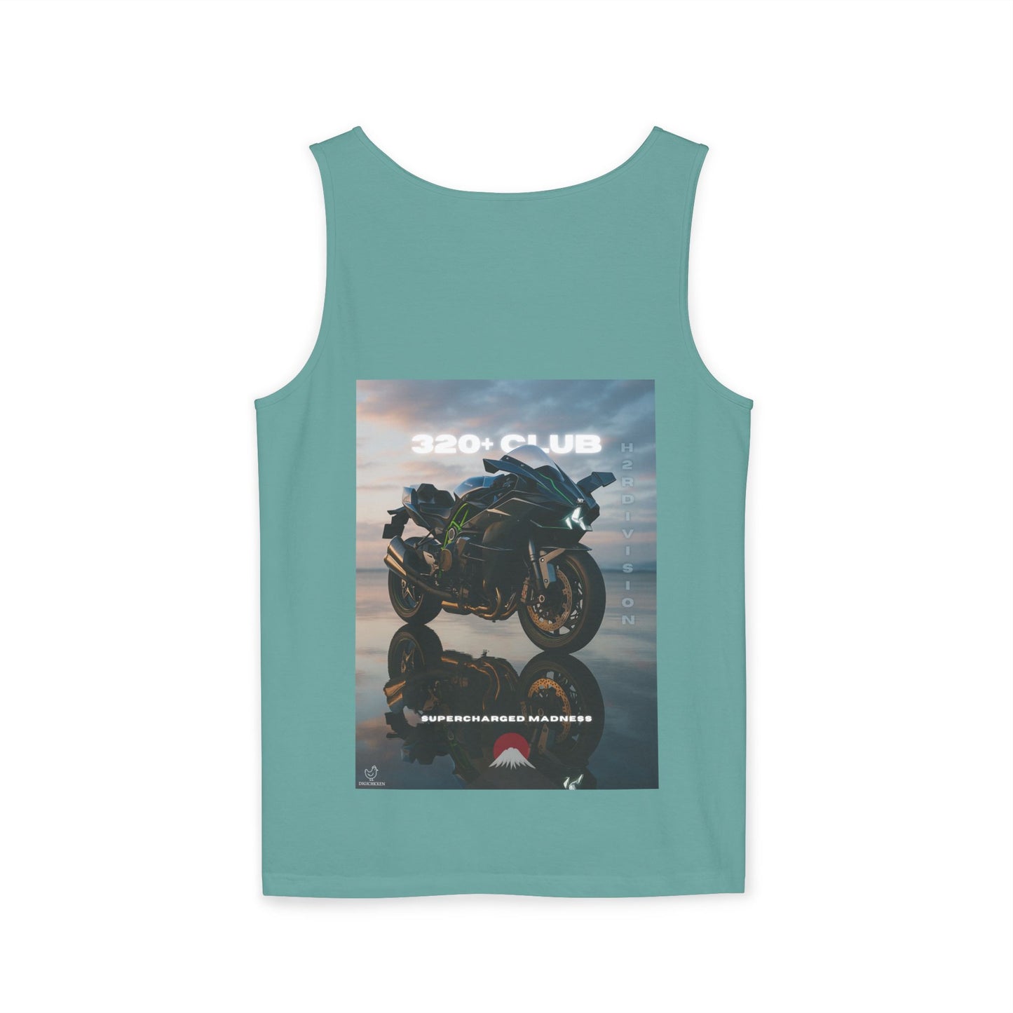 H2R Cool Backprint, Unisex Garment-Dyed Tank Top - 320+ Club Motorcycle Design