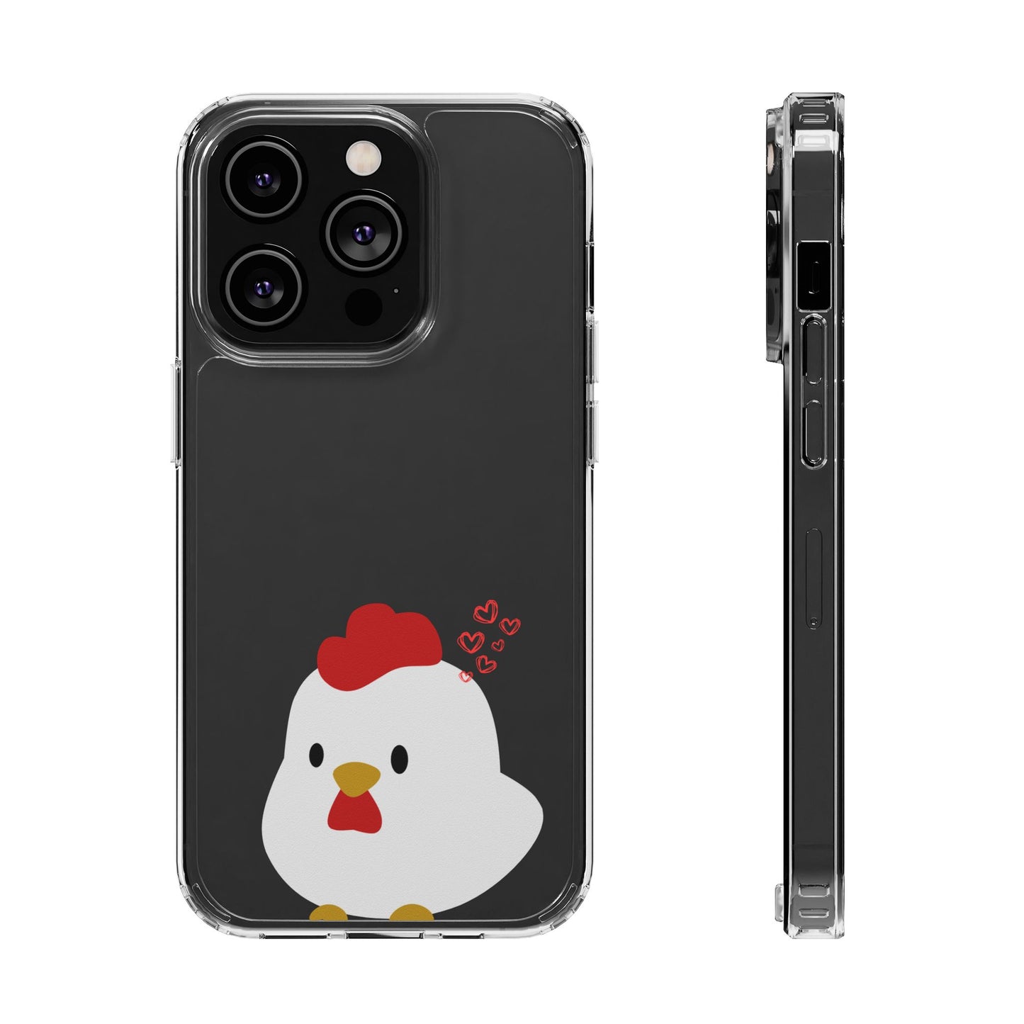 Coque transparente en forme de poulet, adorable coque pour amoureux des animaux, cadeau pour enfants, décoration de ferme, cadeau d'anniversaire