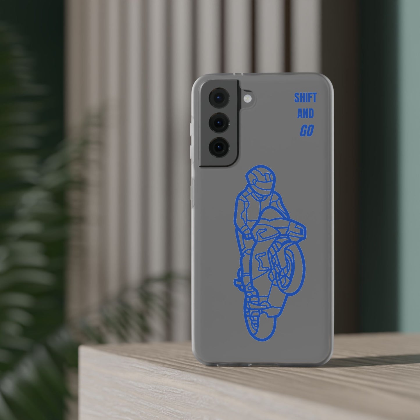 Motorcycle Flexi Cases - Shift and Go Design, Biker Gift, Phone Accessory, Sporty Case, Riding Enthusiast