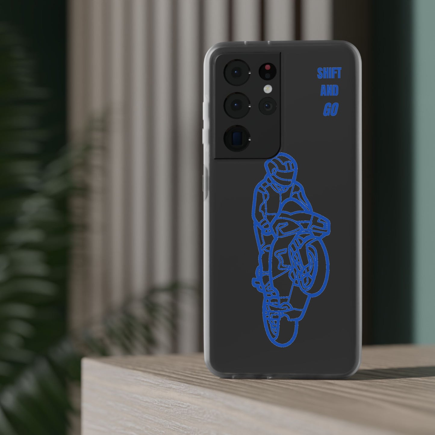 Motorcycle Flexi Cases - Shift and Go Design, Biker Gift, Phone Accessory, Sporty Case, Riding Enthusiast