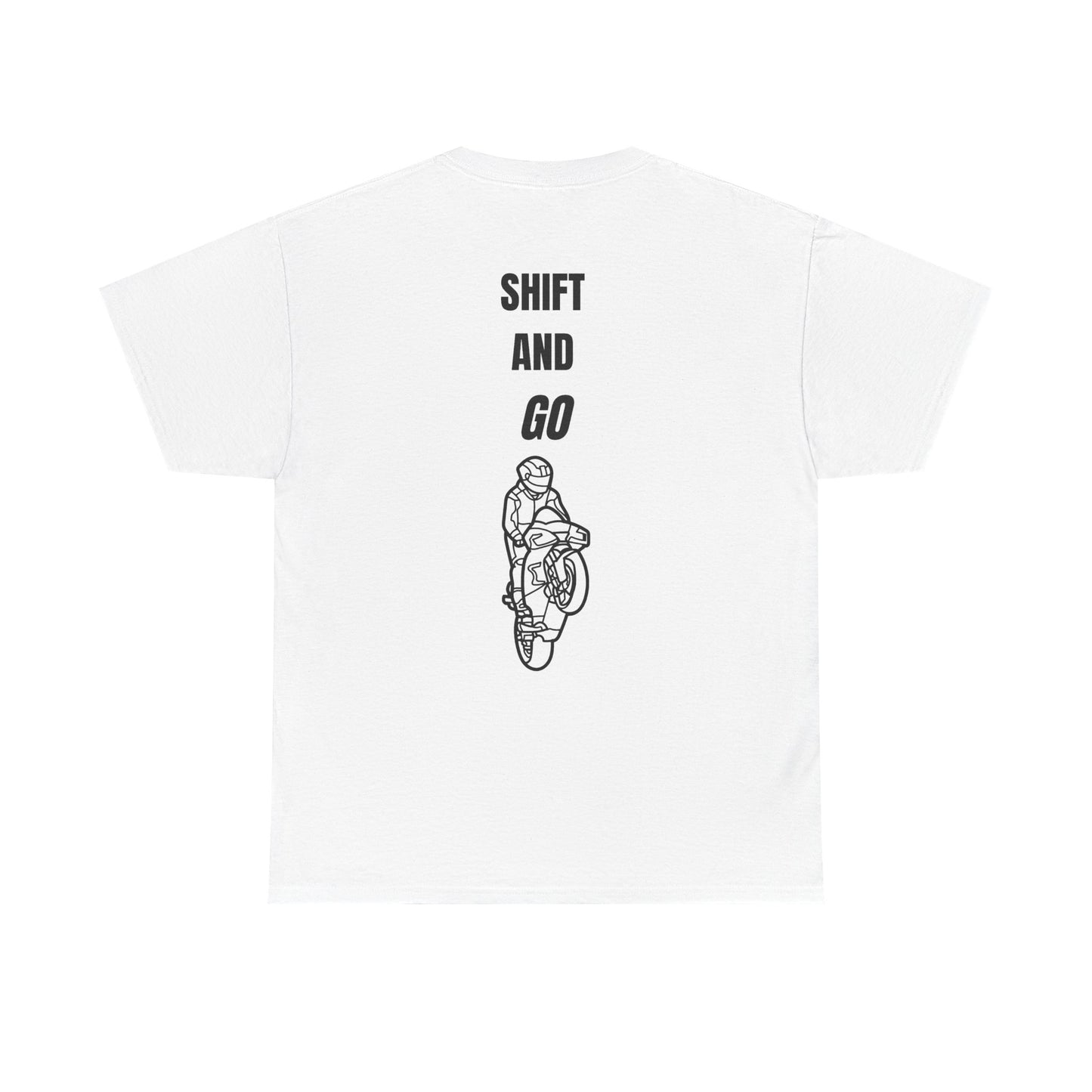 Motorcycle Adventure Tee - Shift and Go, Unisex Heavy Cotton T-Shirt, Biker Gift, Casual Wear, Motorbike Lover Apparel, Ride in Style