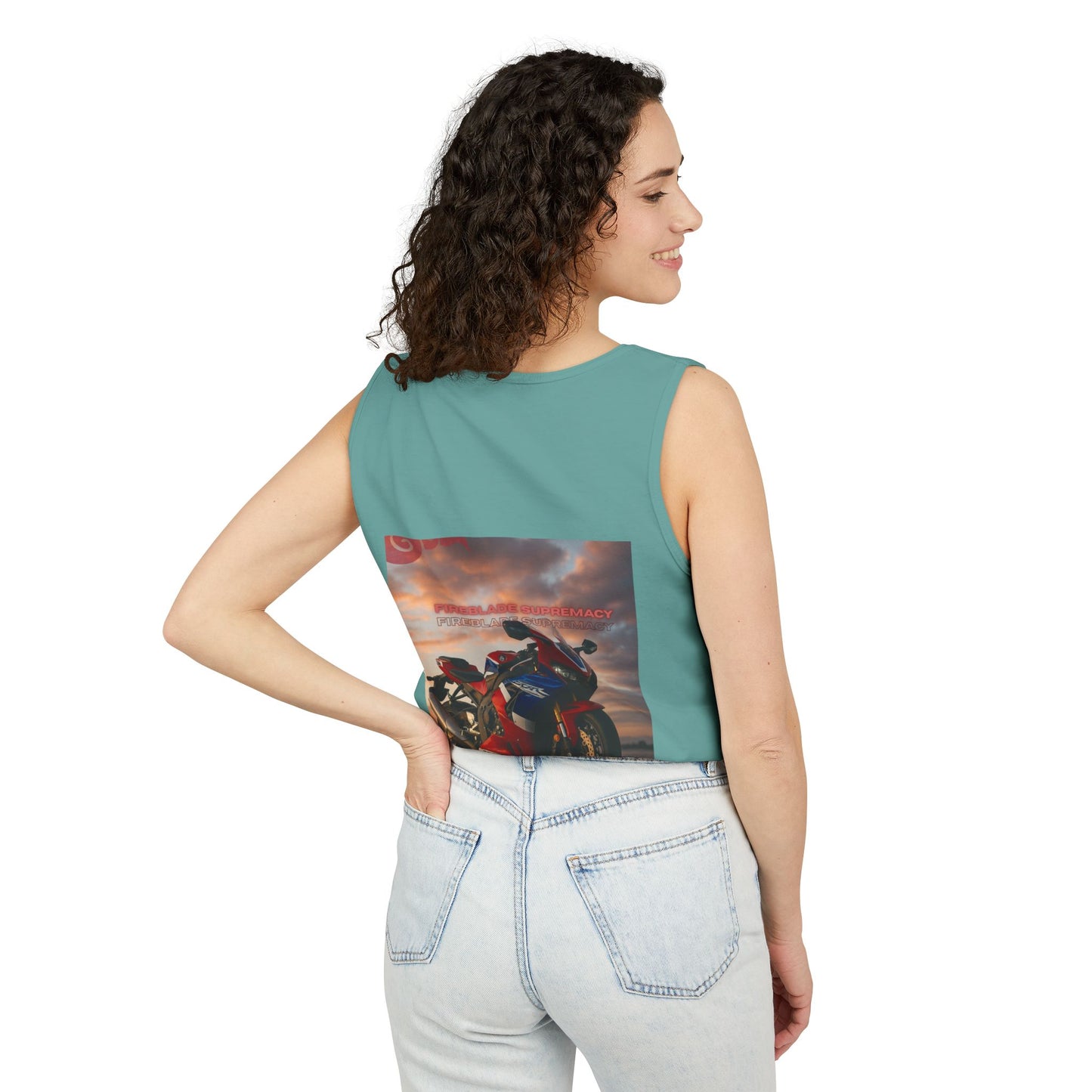 Fireblade Unisex Garment-Dyed Tank Top - Motorcycle Enthusiast Design