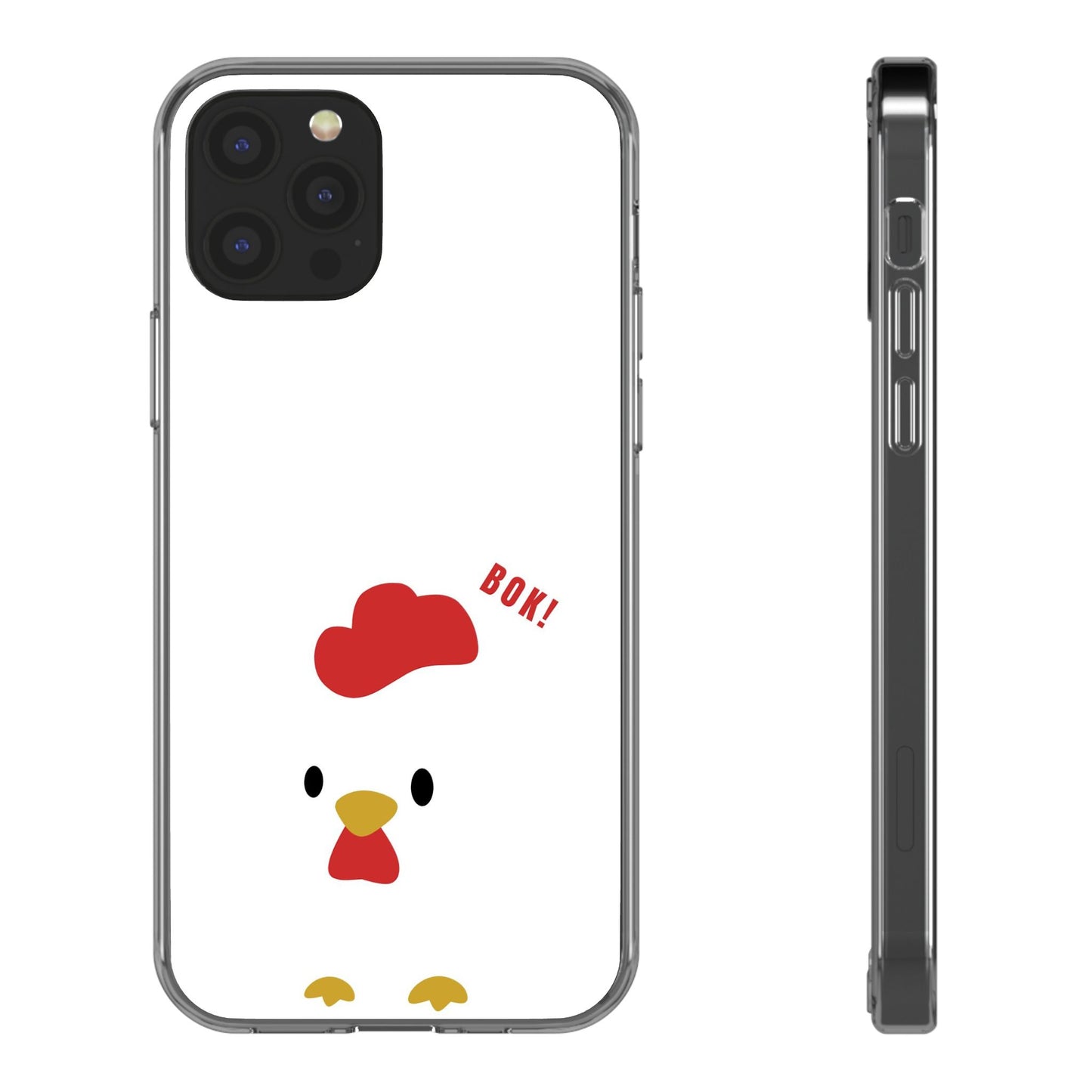 Chicken Design Clear Phone Case, Cute Animal Phone Cover, Fun Gift for Kids, Pet Lovers, Birthday Present, Travel Accessory