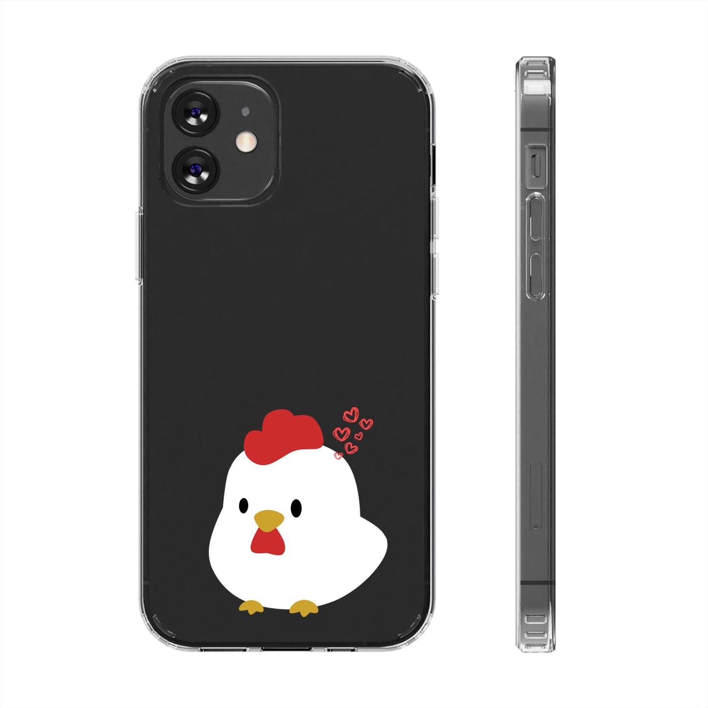 Coque transparente en forme de poulet, adorable coque pour amoureux des animaux, cadeau pour enfants, décoration de ferme, cadeau d'anniversaire