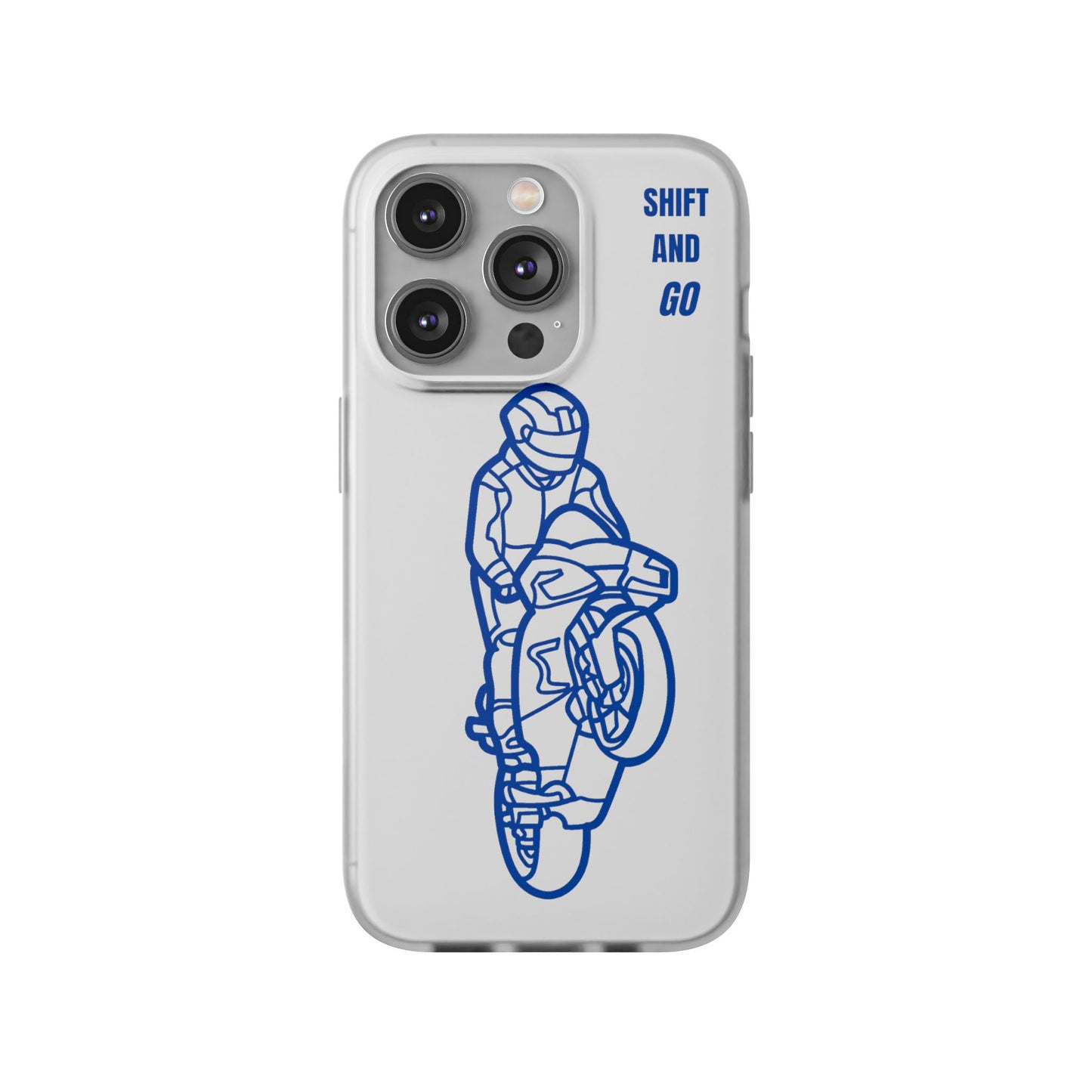 Motorcycle Flexi Cases - Shift and Go Design, Biker Gift, Phone Accessory, Sporty Case, Riding Enthusiast