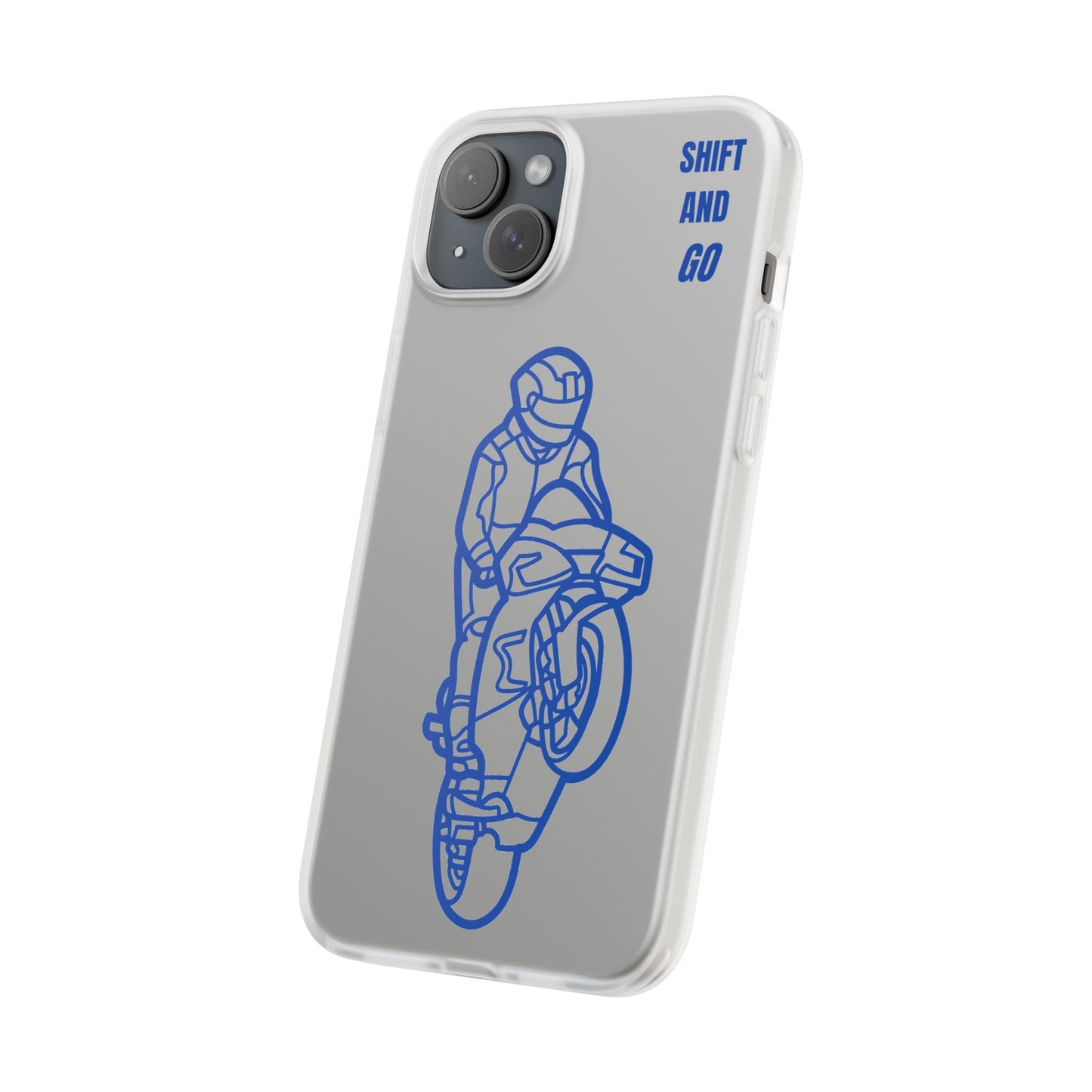Motorcycle Flexi Cases - Shift and Go Design, Biker Gift, Phone Accessory, Sporty Case, Riding Enthusiast