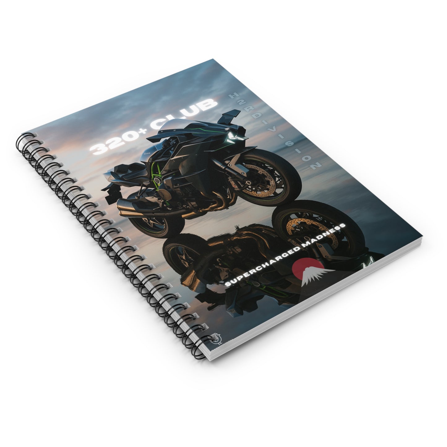 Green Motorcycle Enthusiast Spiral Notebook - 320+ Club Design, ai
